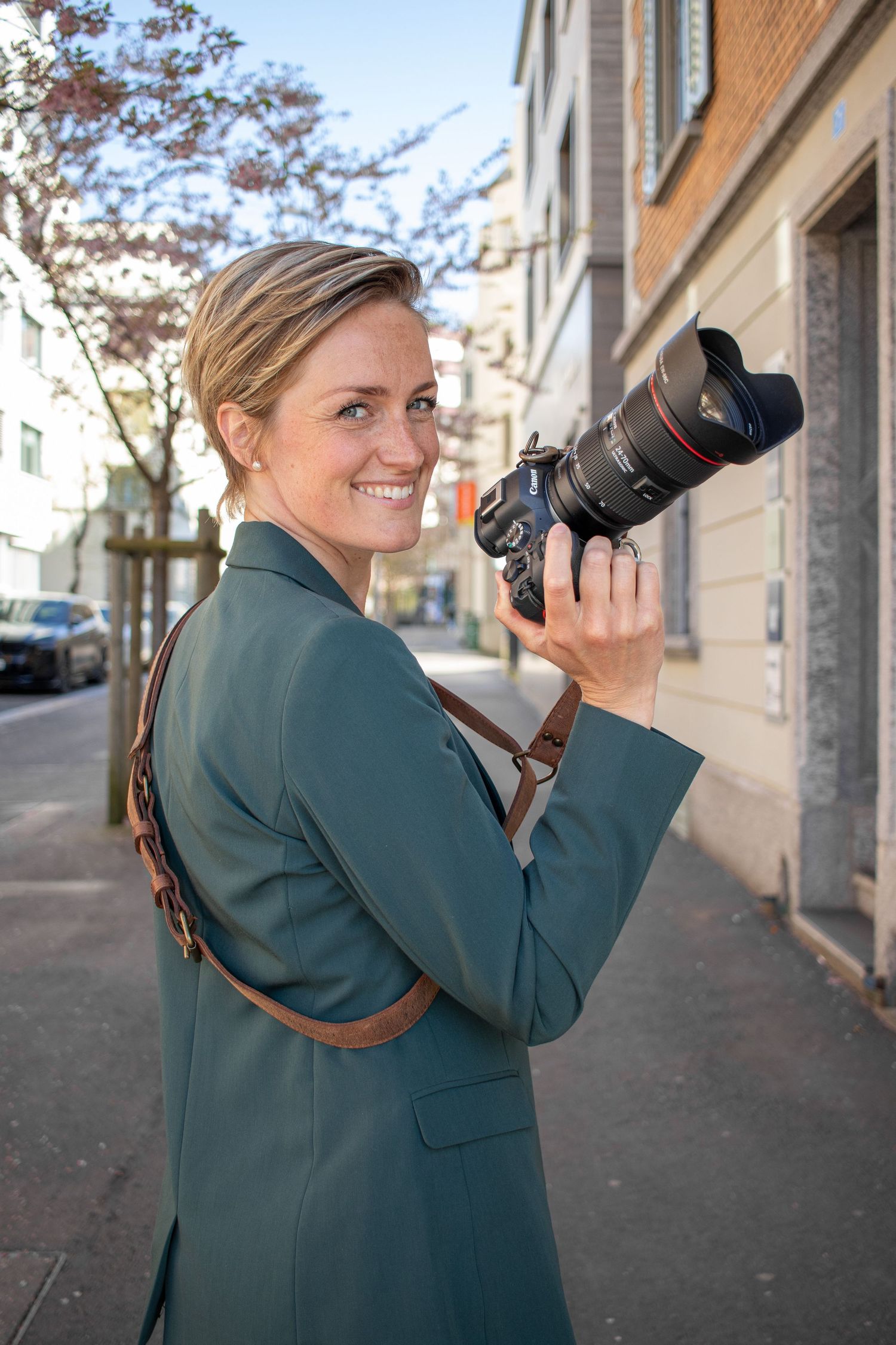 Photographer and the camera during a branding shoot