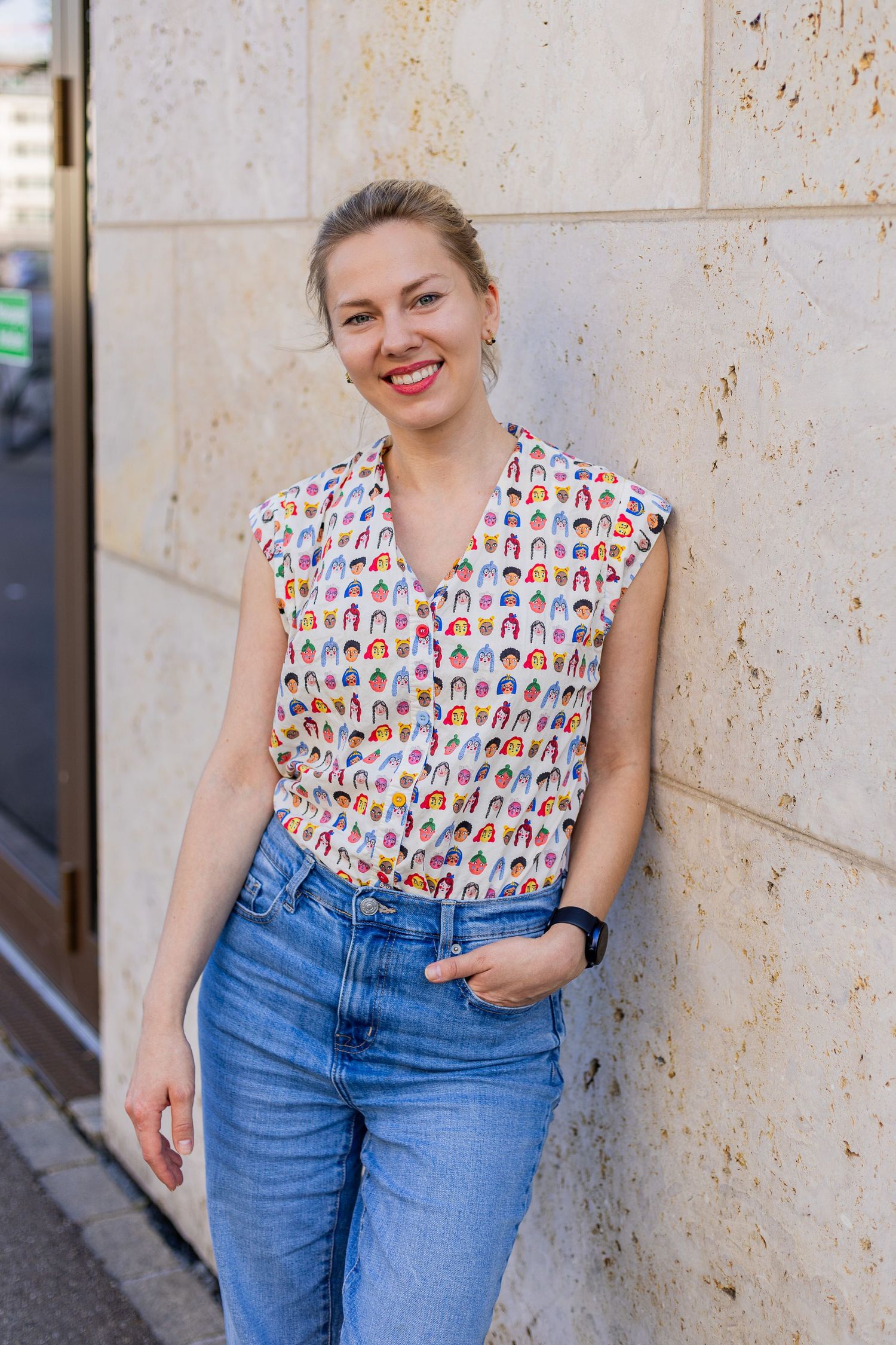A portrait of a visual merchandiser during a branding photoshoot