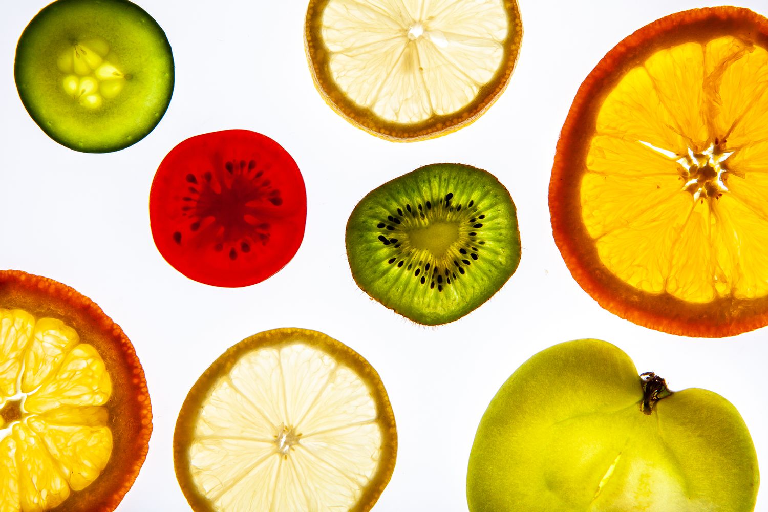 Studio photo of variety of fruits