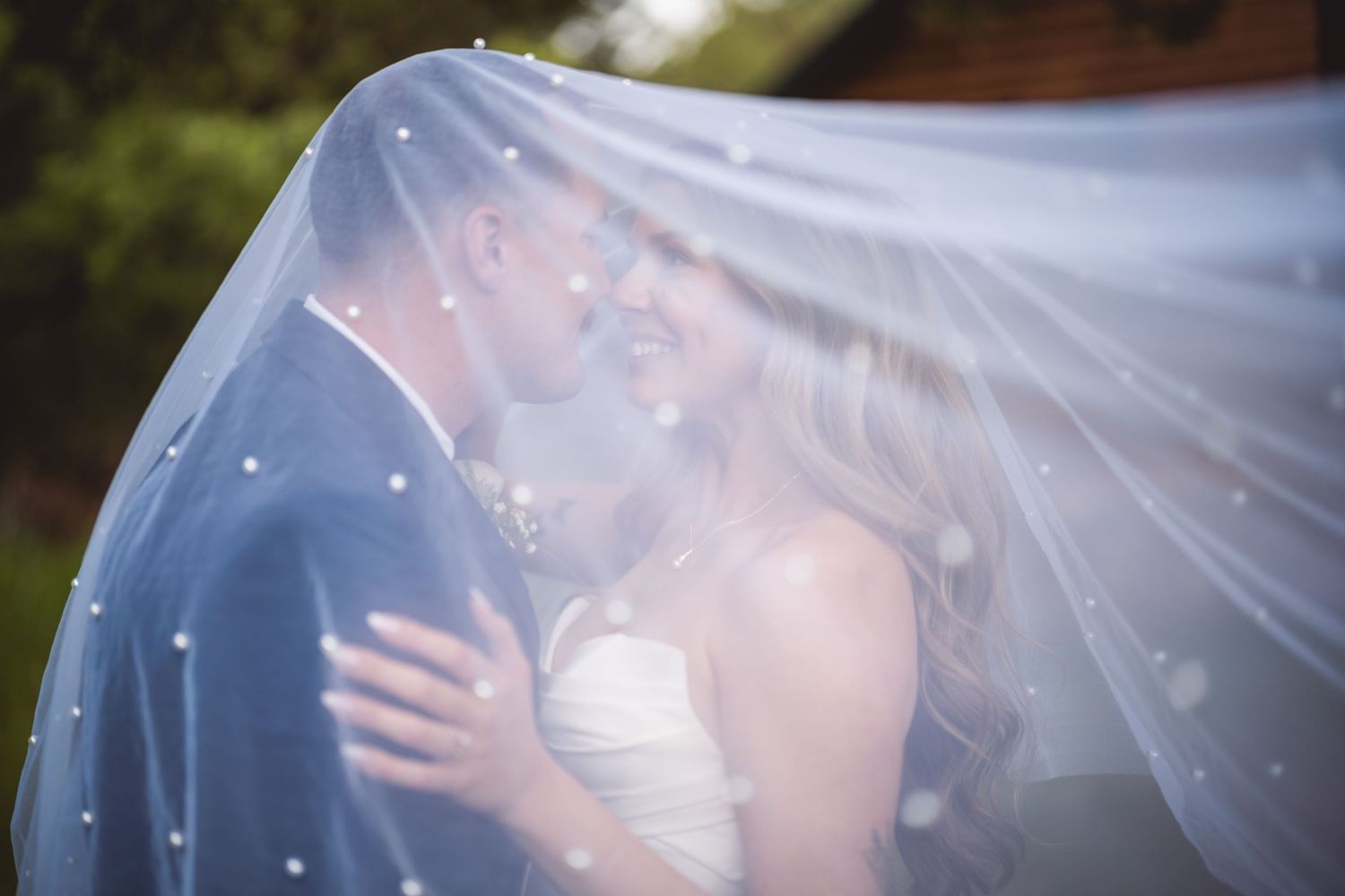 Ethereal veil shot with soft focus and natural lighting.