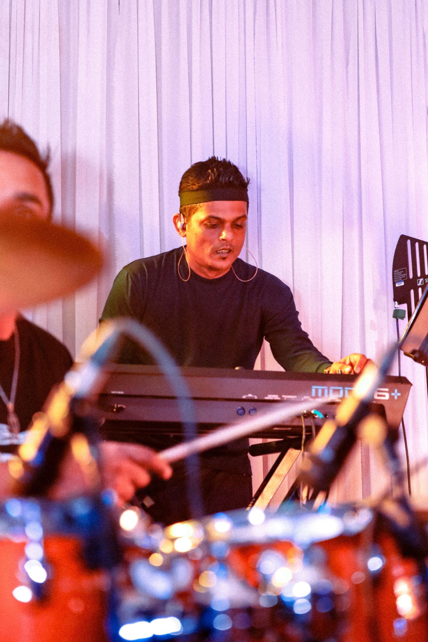 Musician playing keyboard