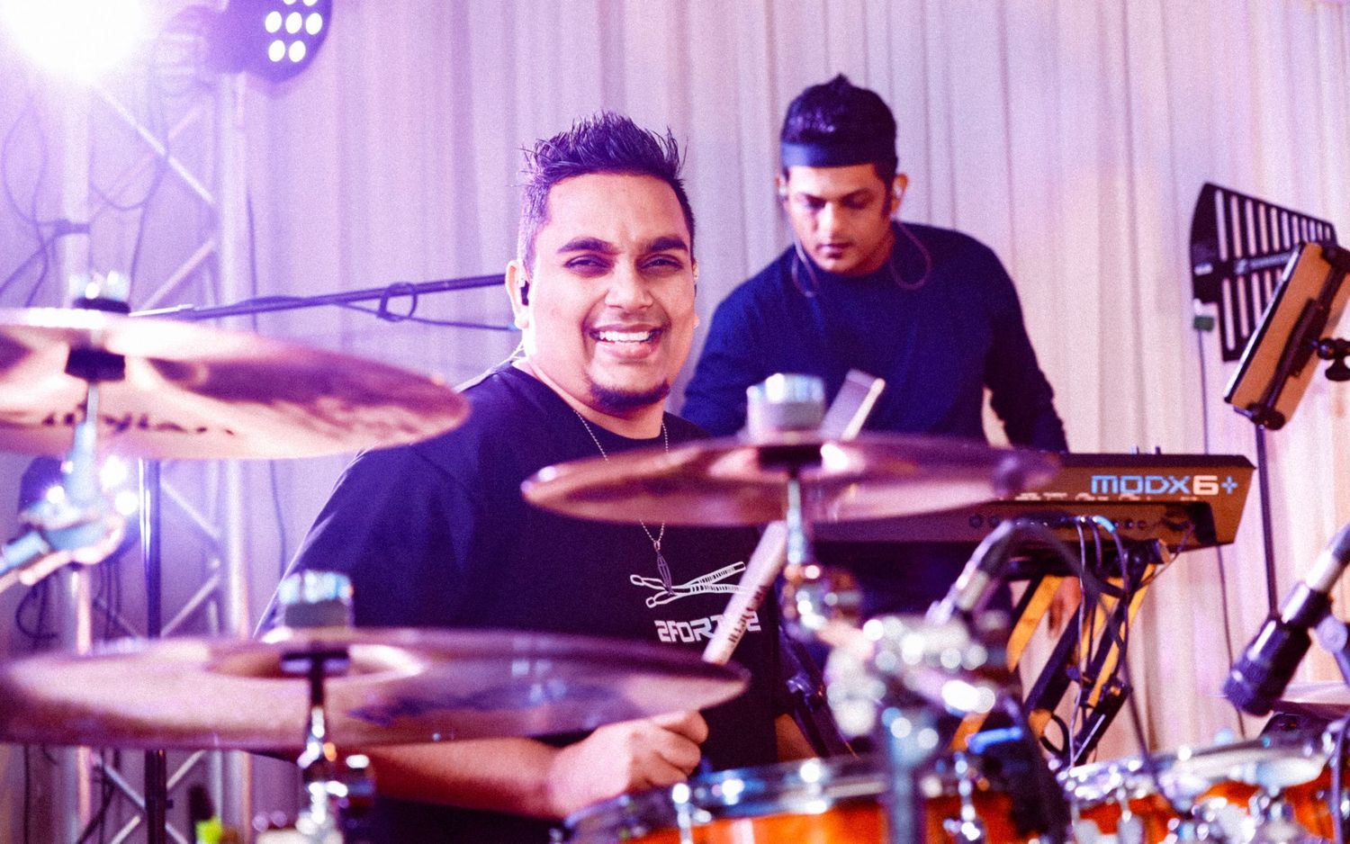 Dinner dance. Drummer playing