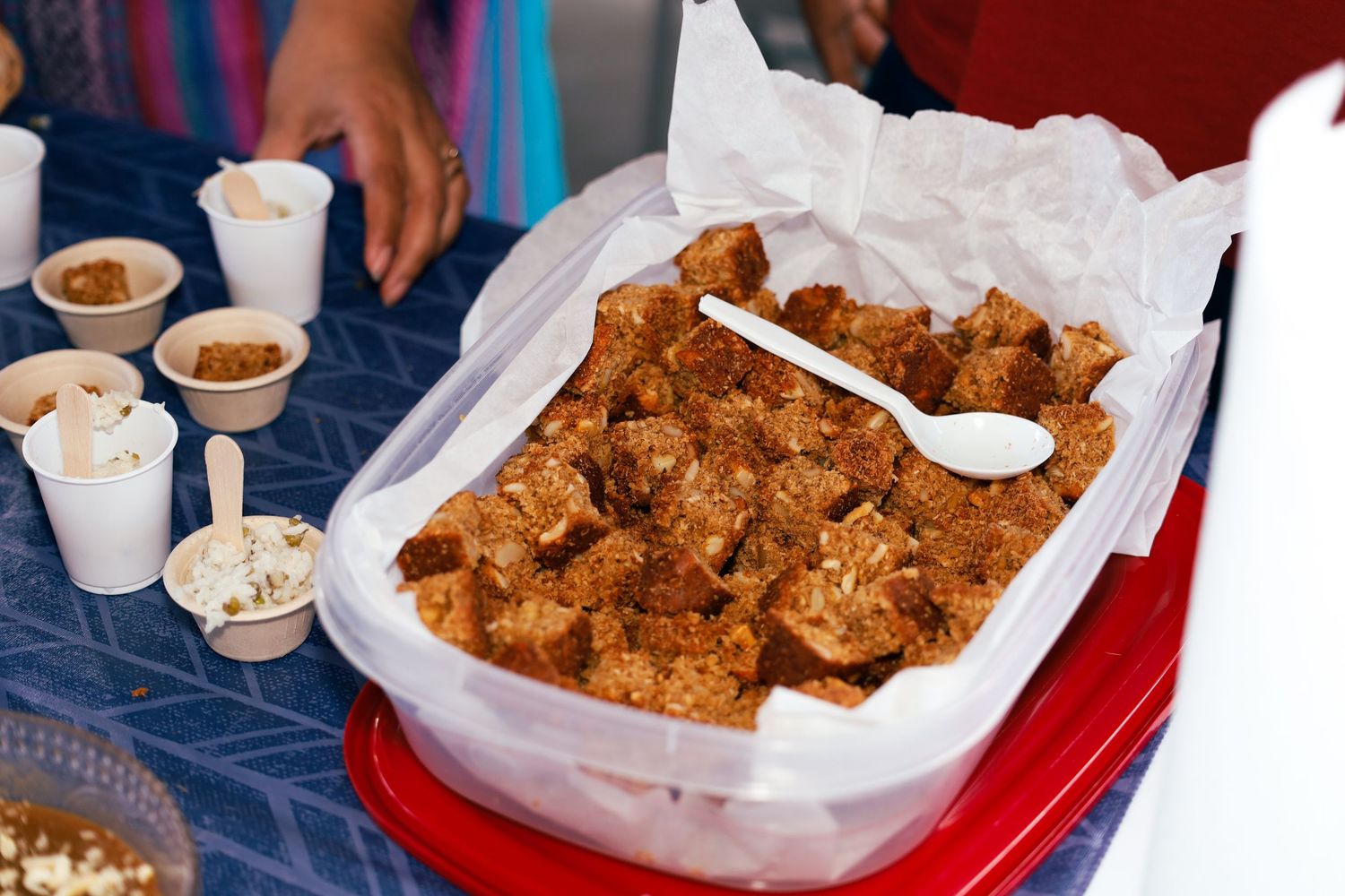 school international festival. country booth food
