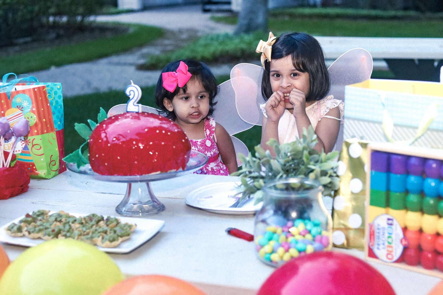 Two kids at birthday party.