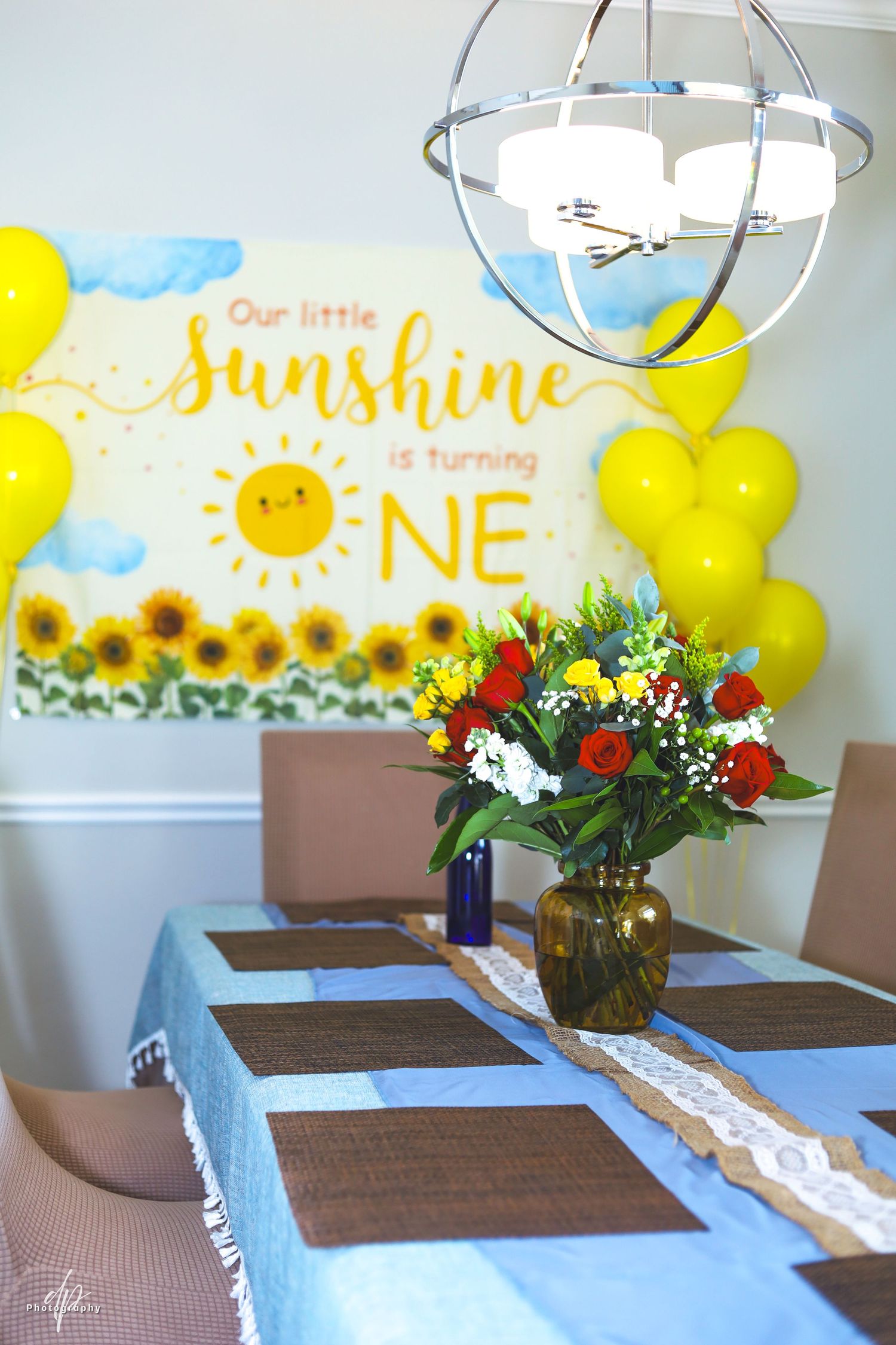 Kid's birthday party. yellow theme.