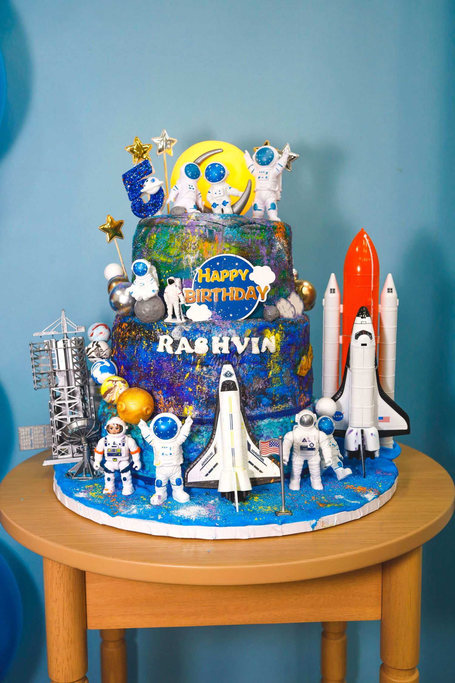 blue birthday cake