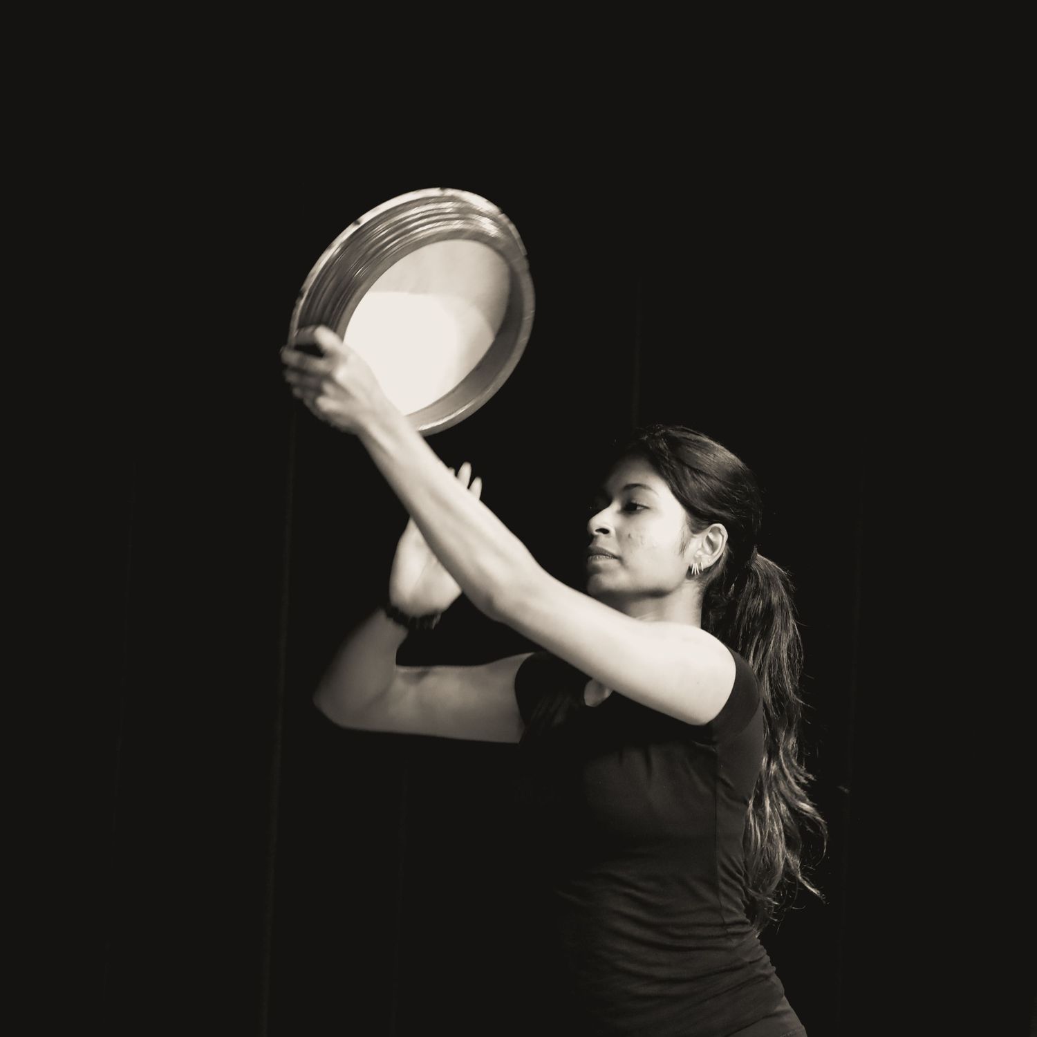 Traditional dancer. hand drum girl. rehearsal