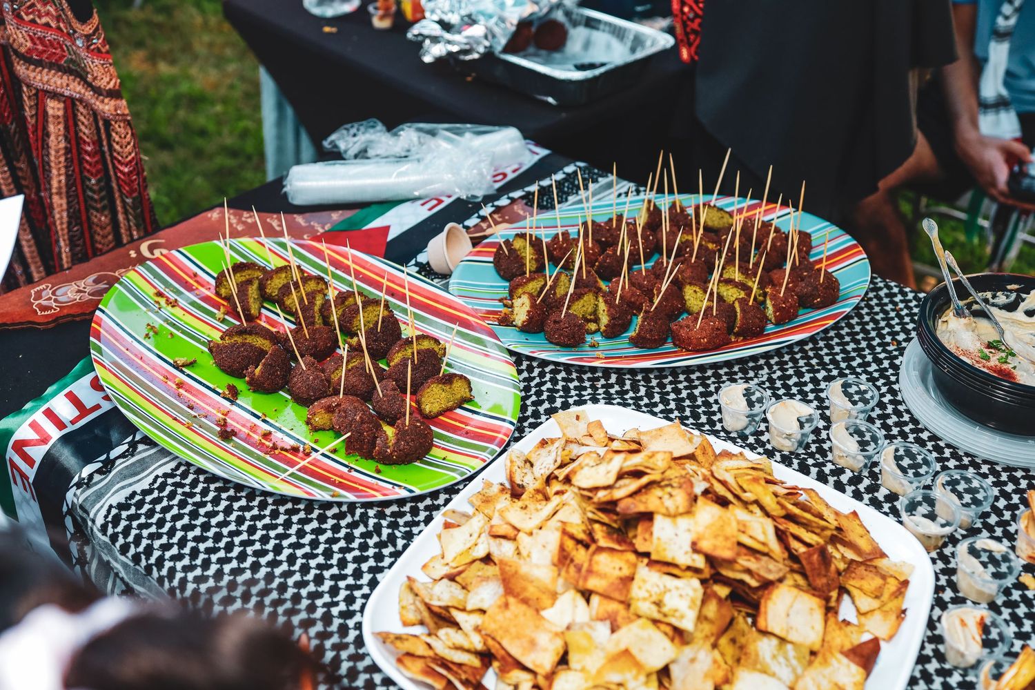 school international festival. country booth food.