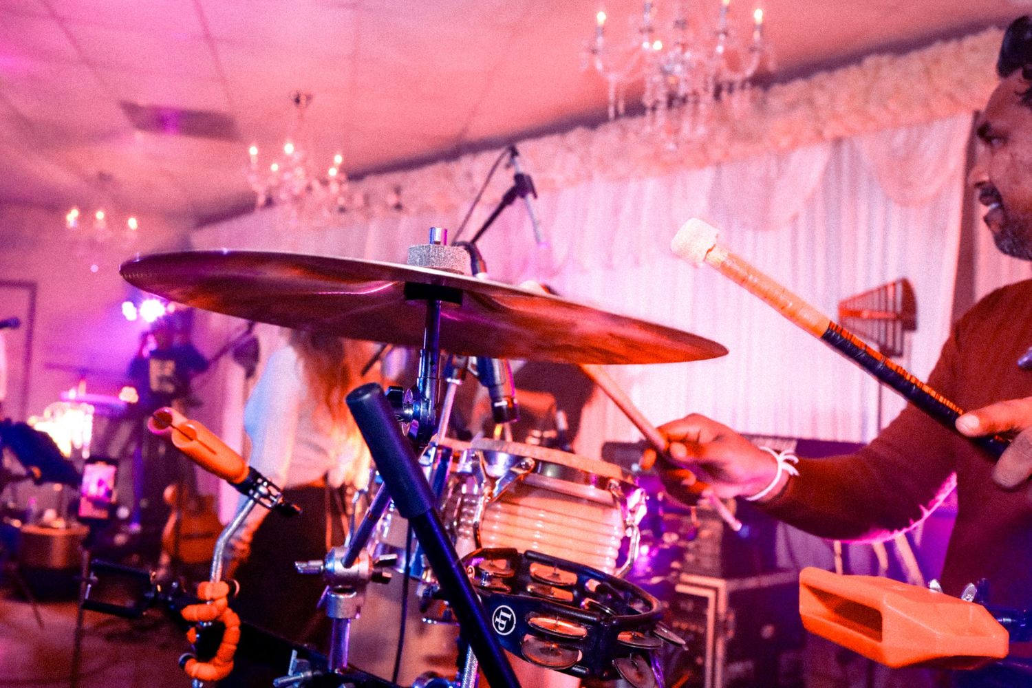 Dinner dance. Drummer playing