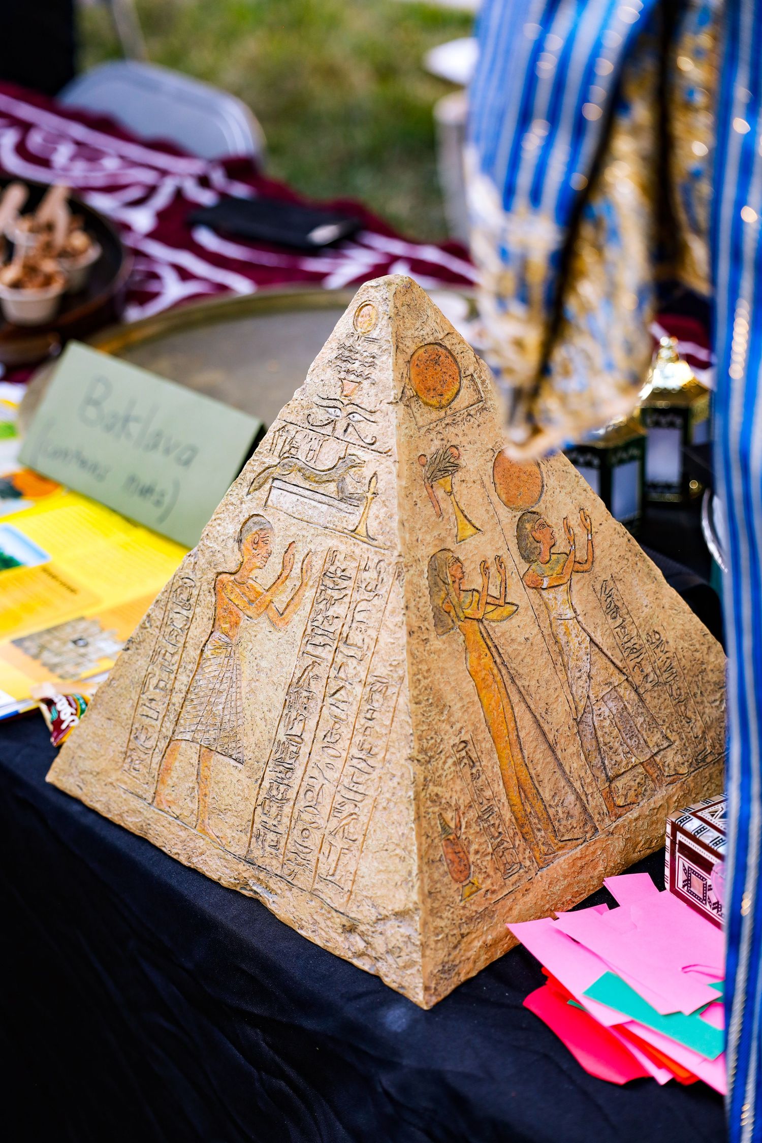 school international festival. country booth decor