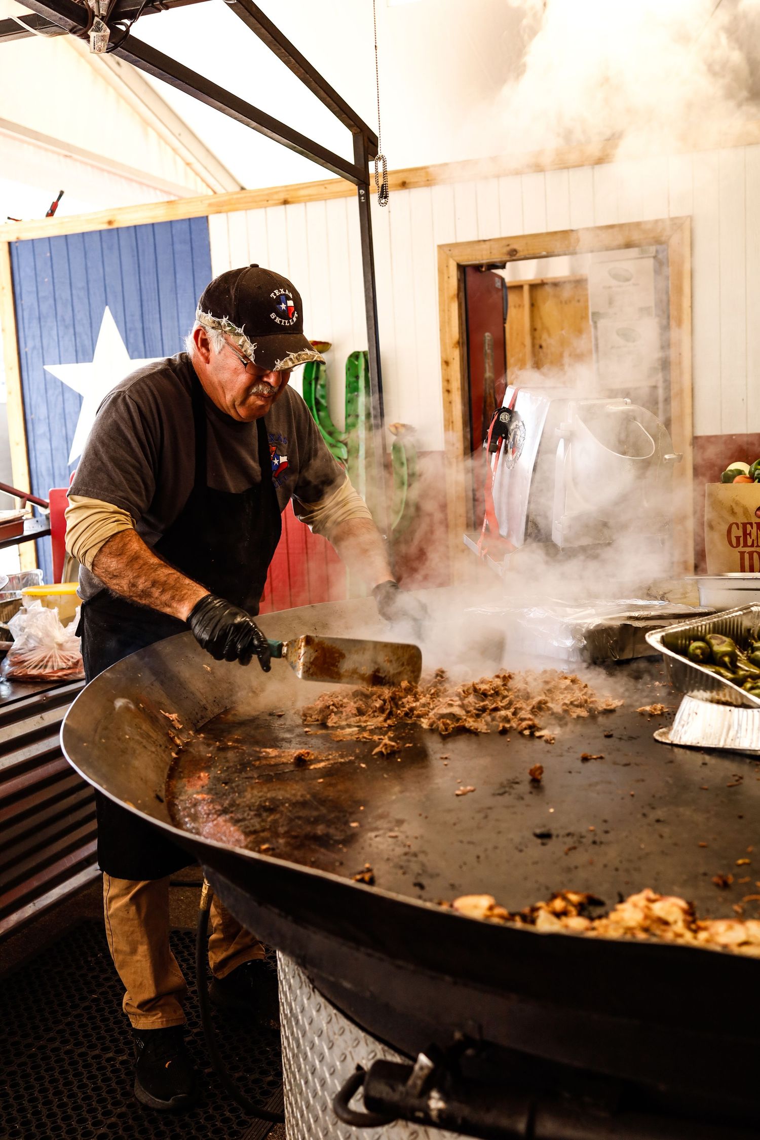 A man cooking