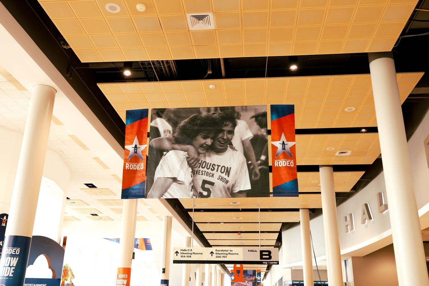 A banner in a hallway
