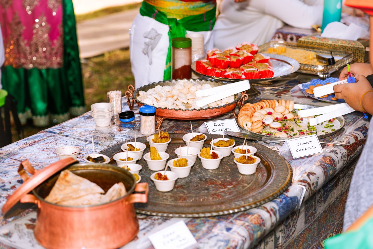 school international festival. country booth food