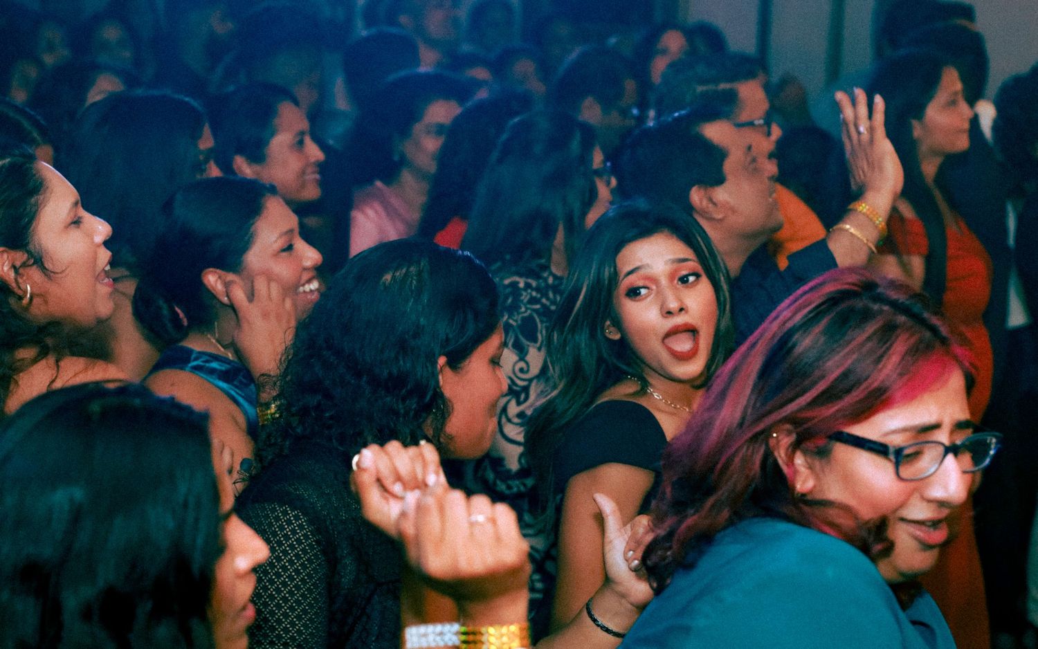 Dinner dance. crowd dancing
