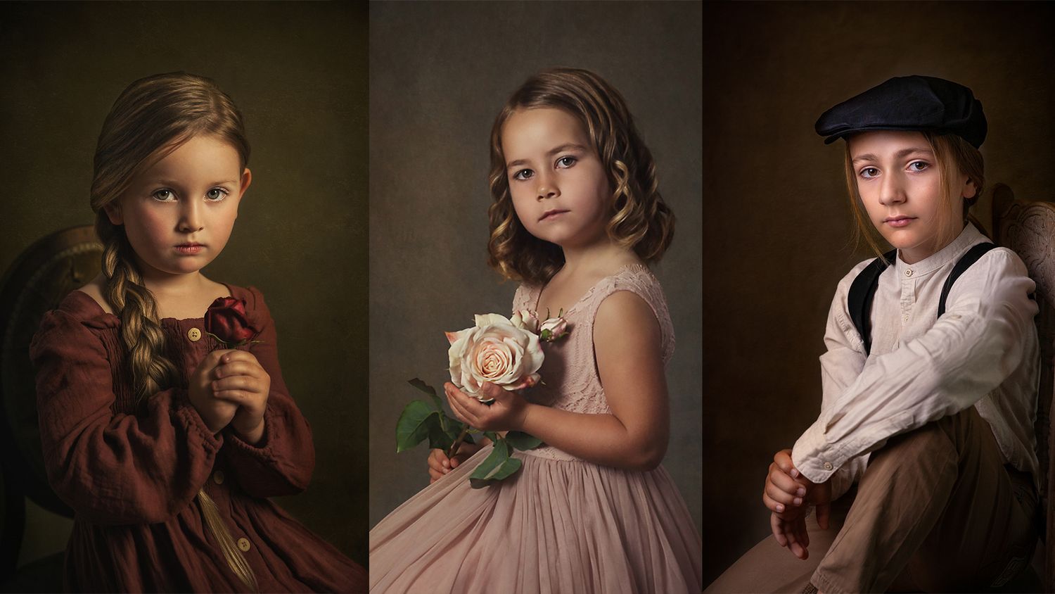 Collection of fine art portraits showing various poses and styling.