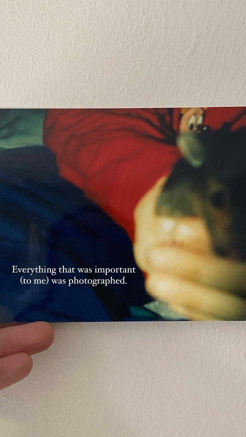 An artistic montage of blurred photographs arranged horizontally with overlaid text about capturing important moments.
