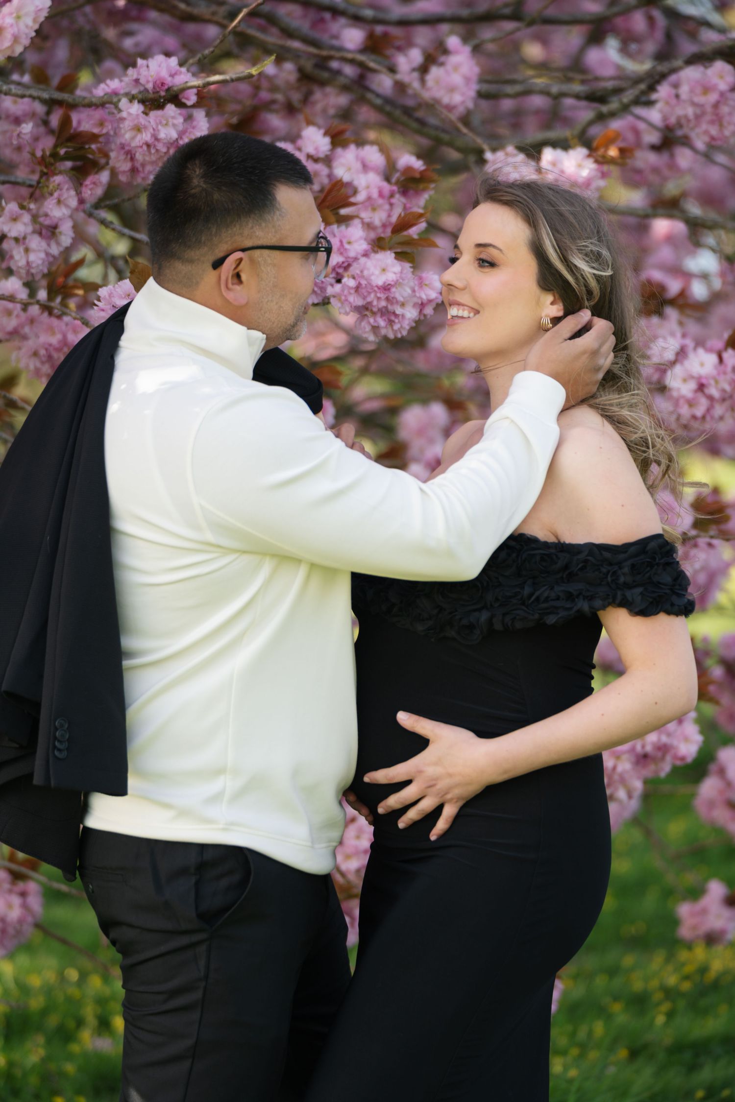 Maternity photoshoot with partner in Lancashire capturing natural connection