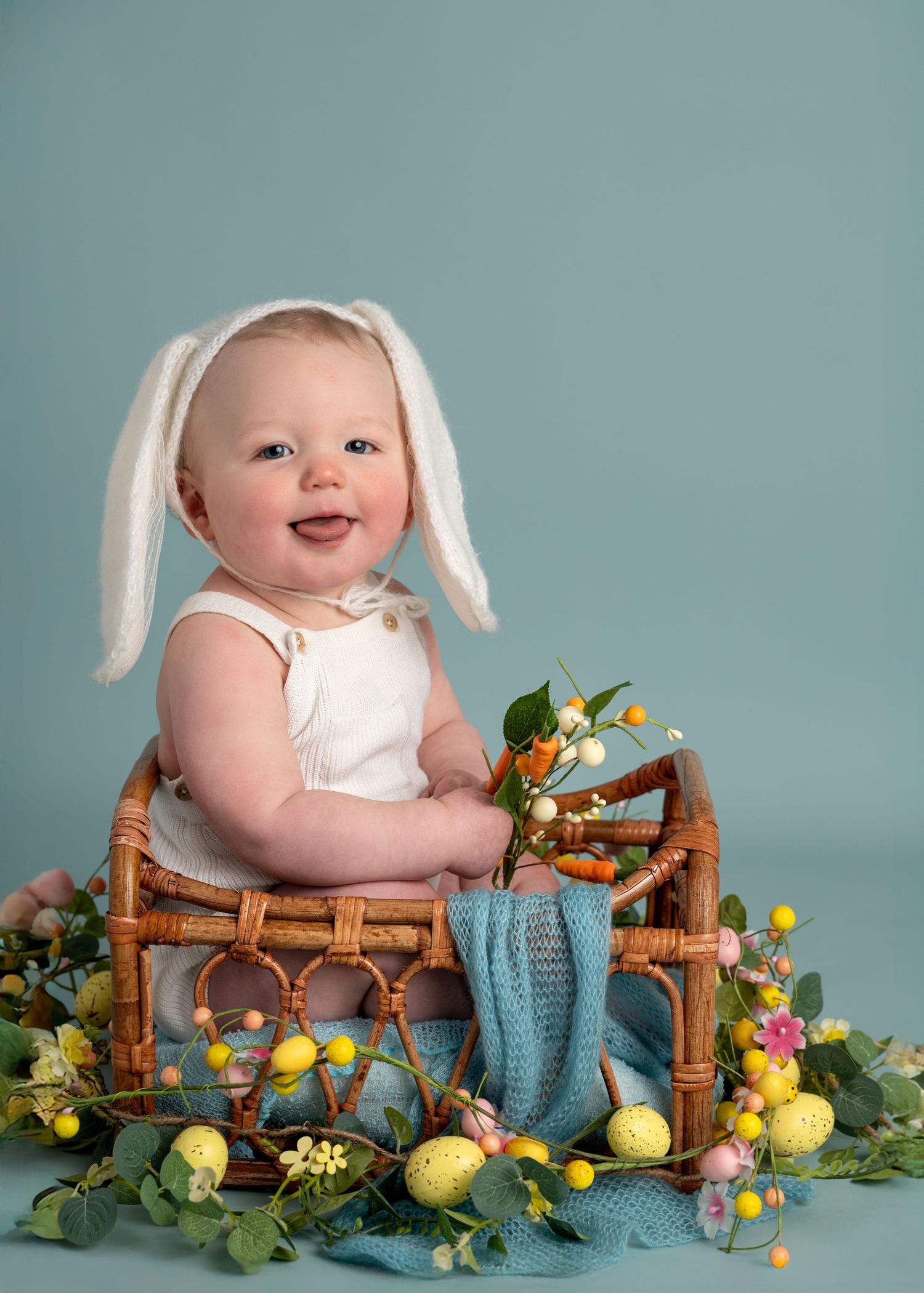 Easter baby mini session portrait