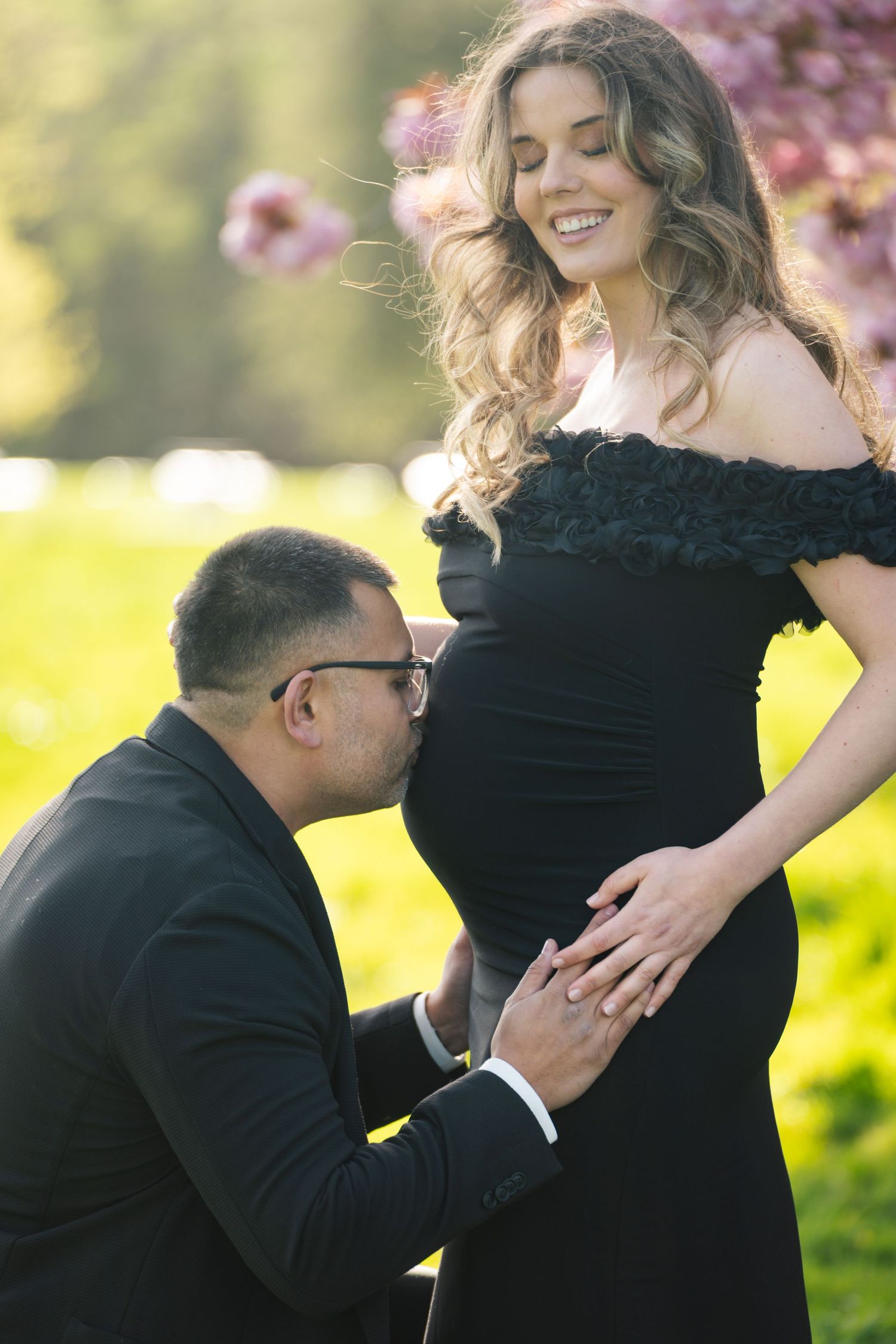 Maternity photoshoot with partner in Lancashire capturing natural connection
