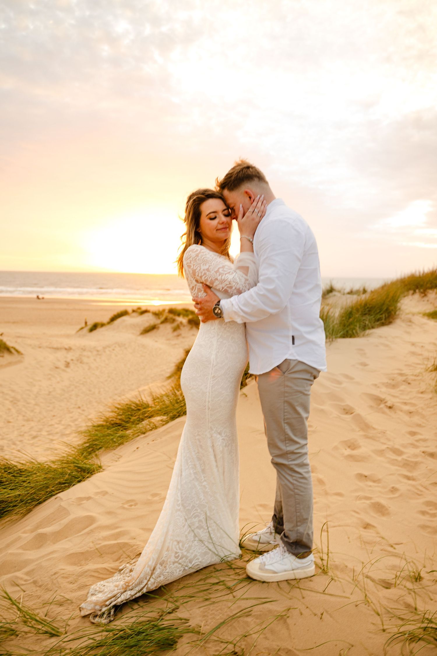 Pre-wedding photoshoot, engagement photography, Formby Beach photoshoot, Formby Beach