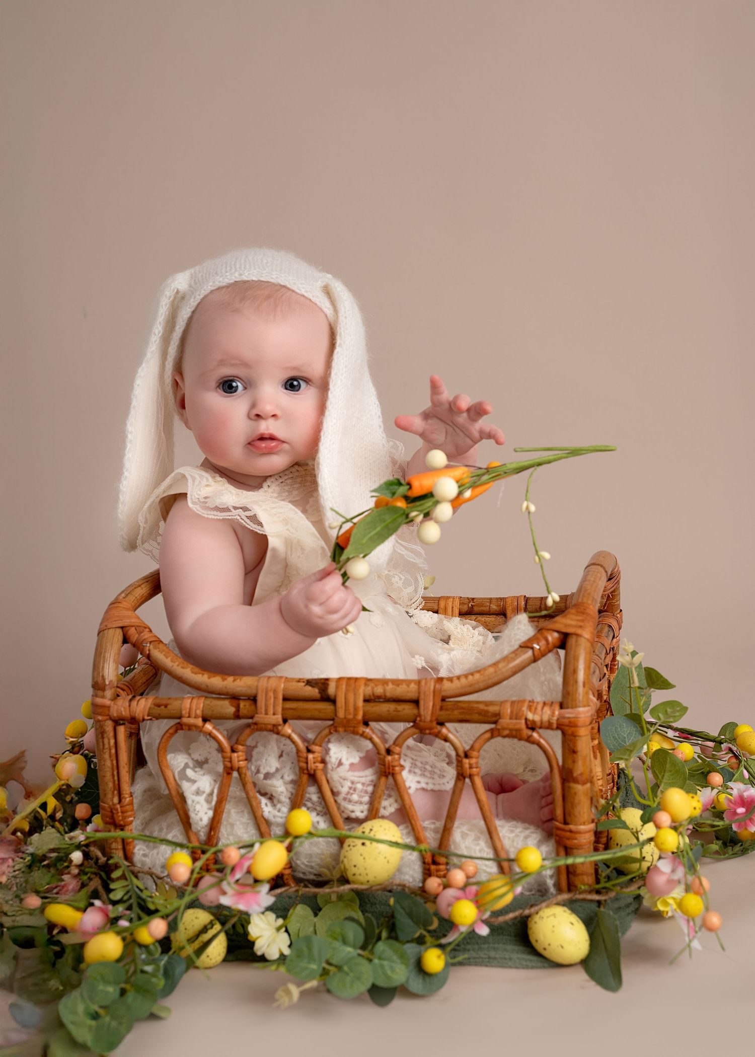 Easter baby mini session portrait
