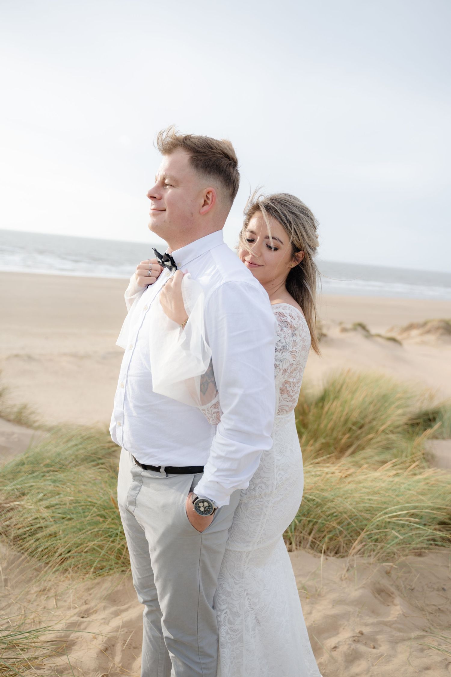 Pre-wedding photoshoot, engagement photography, Formby Beach photoshoot, Formby Beach