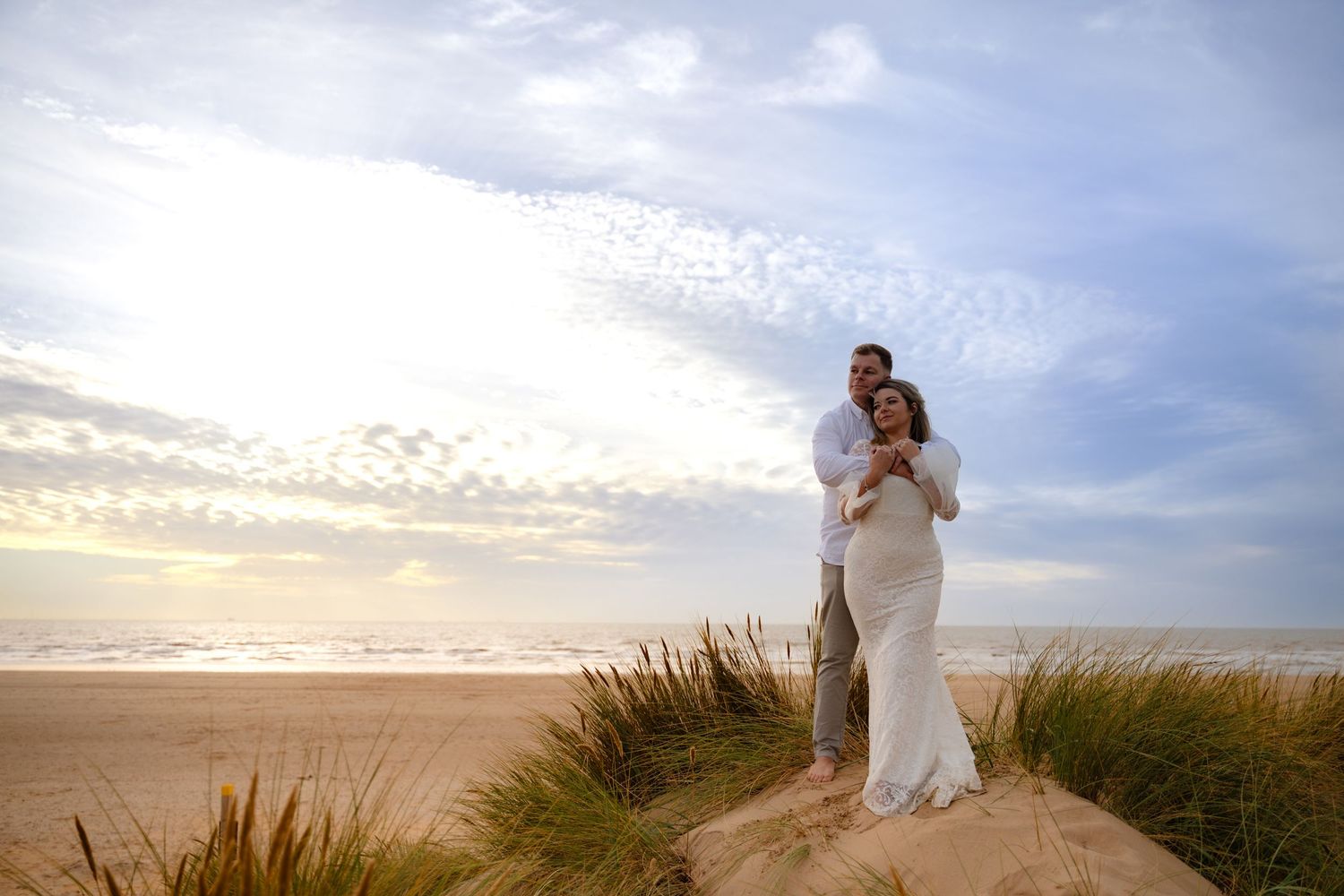 Pre-wedding photoshoot, engagement photography, Formby Beach photoshoot, Formby Beach