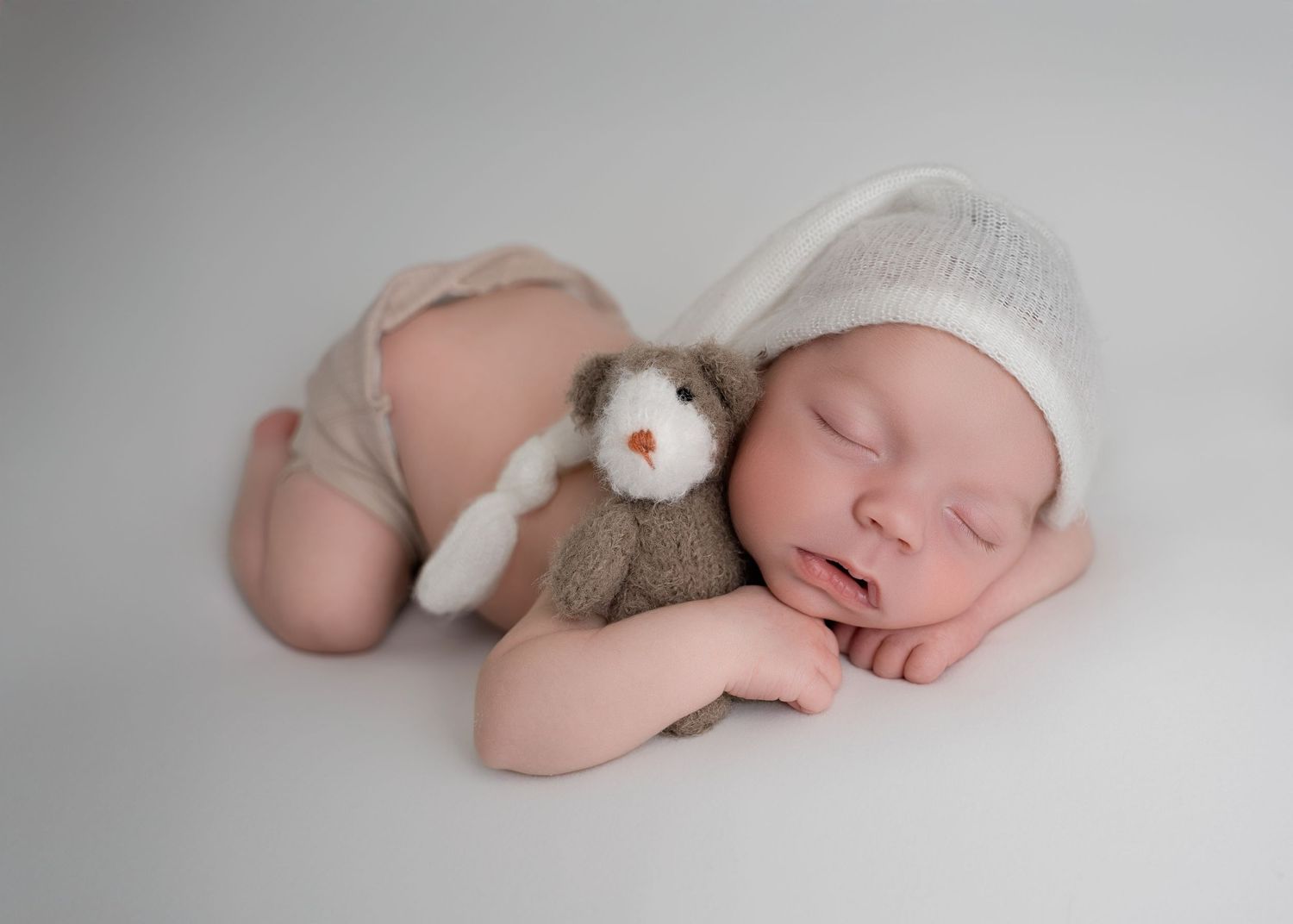 Sleeping newborn baby, natural tones