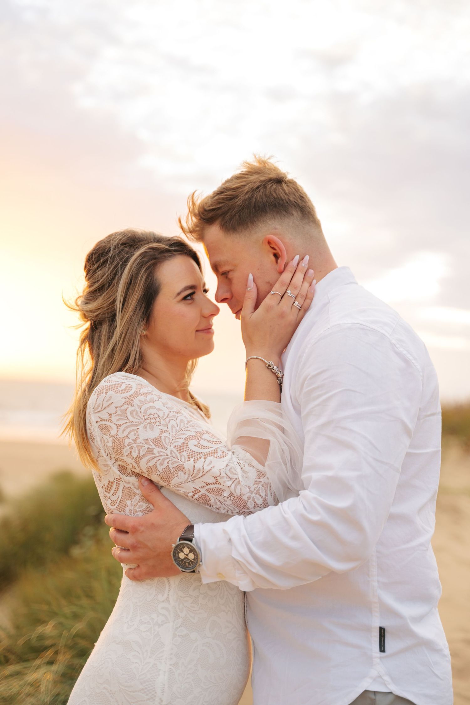 Pre-wedding photoshoot, engagement photography, Formby Beach photoshoot, Formby Beach
