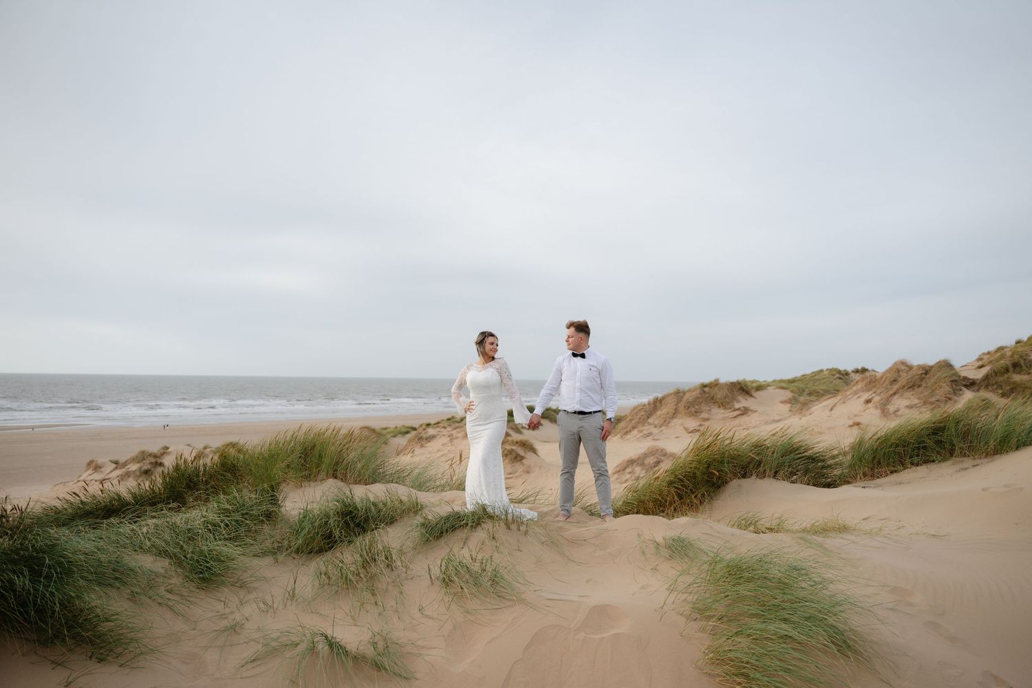 Pre-wedding photoshoot, engagement photography, Formby Beach photoshoot, Formby Beach