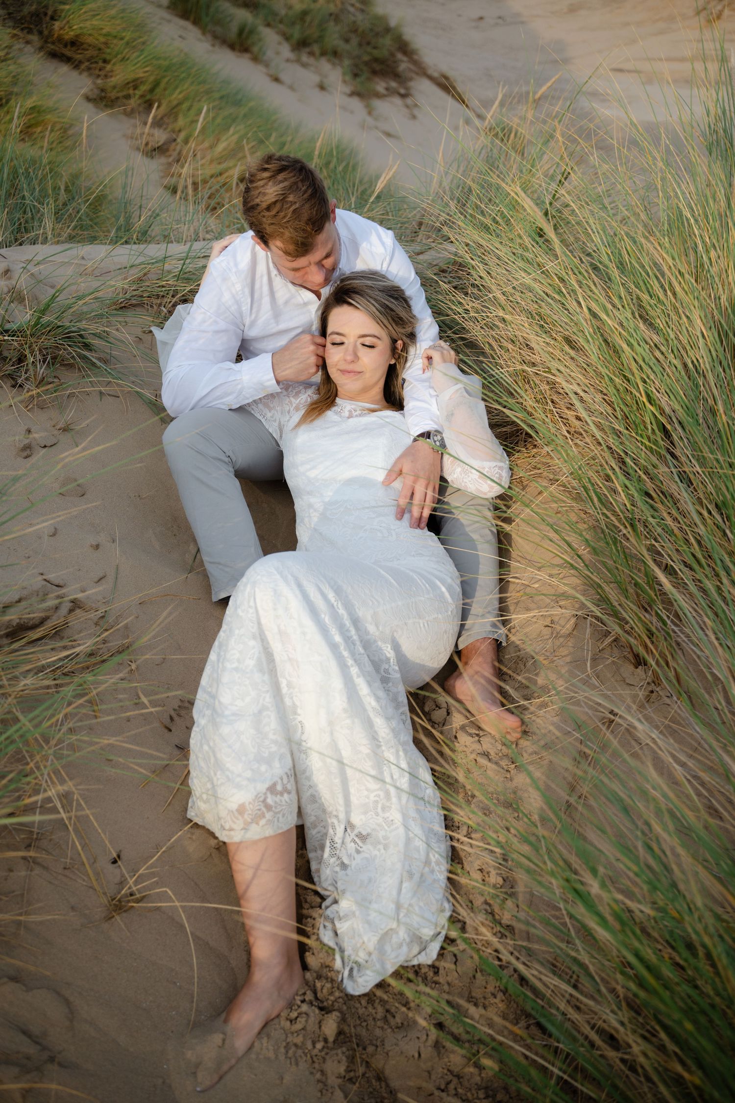 Pre-wedding photoshoot, engagement photography, Formby Beach photoshoot, Formby Beach