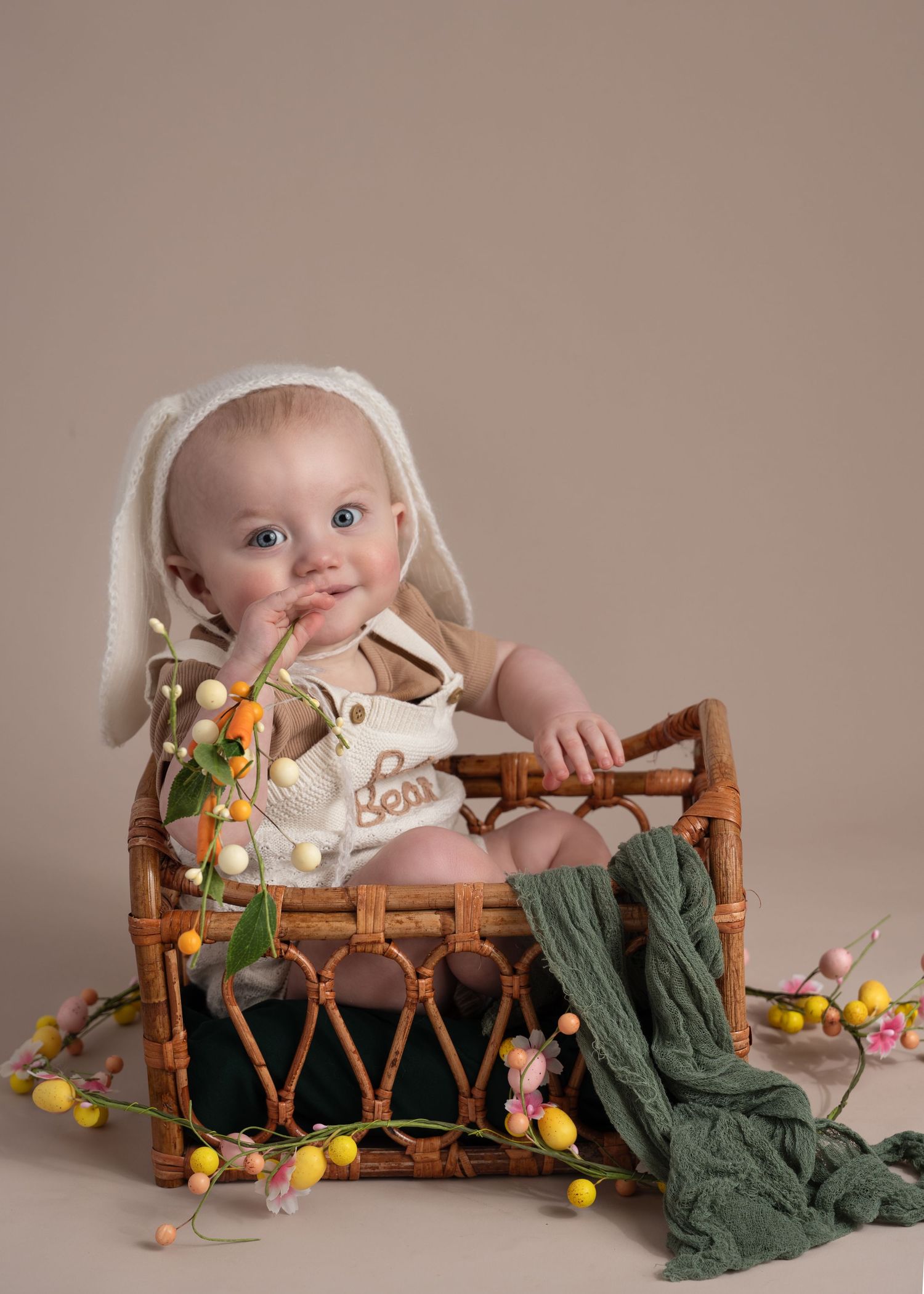 Easter baby mini session portrait