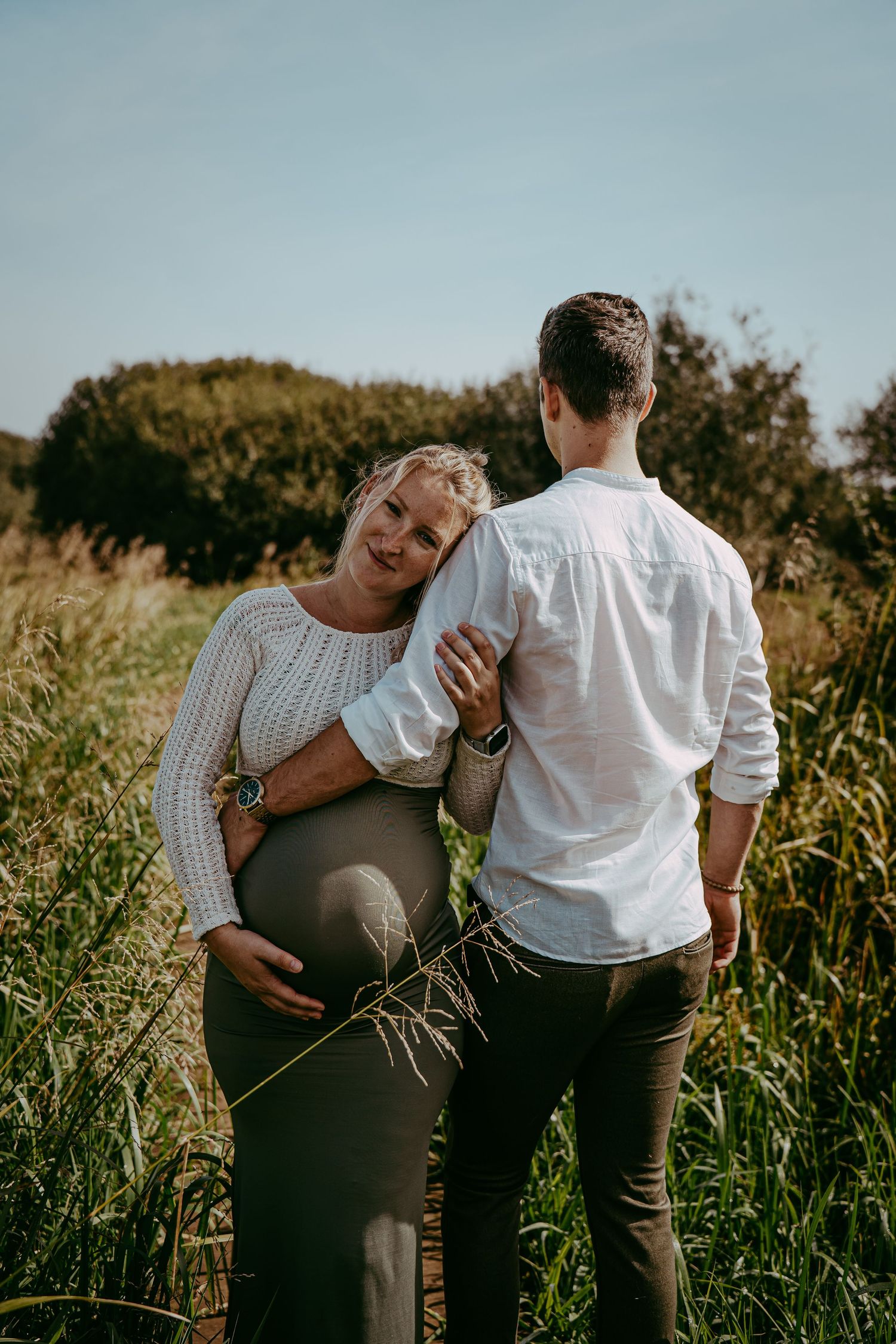 Foto van een zwangerschap fotoshoot.