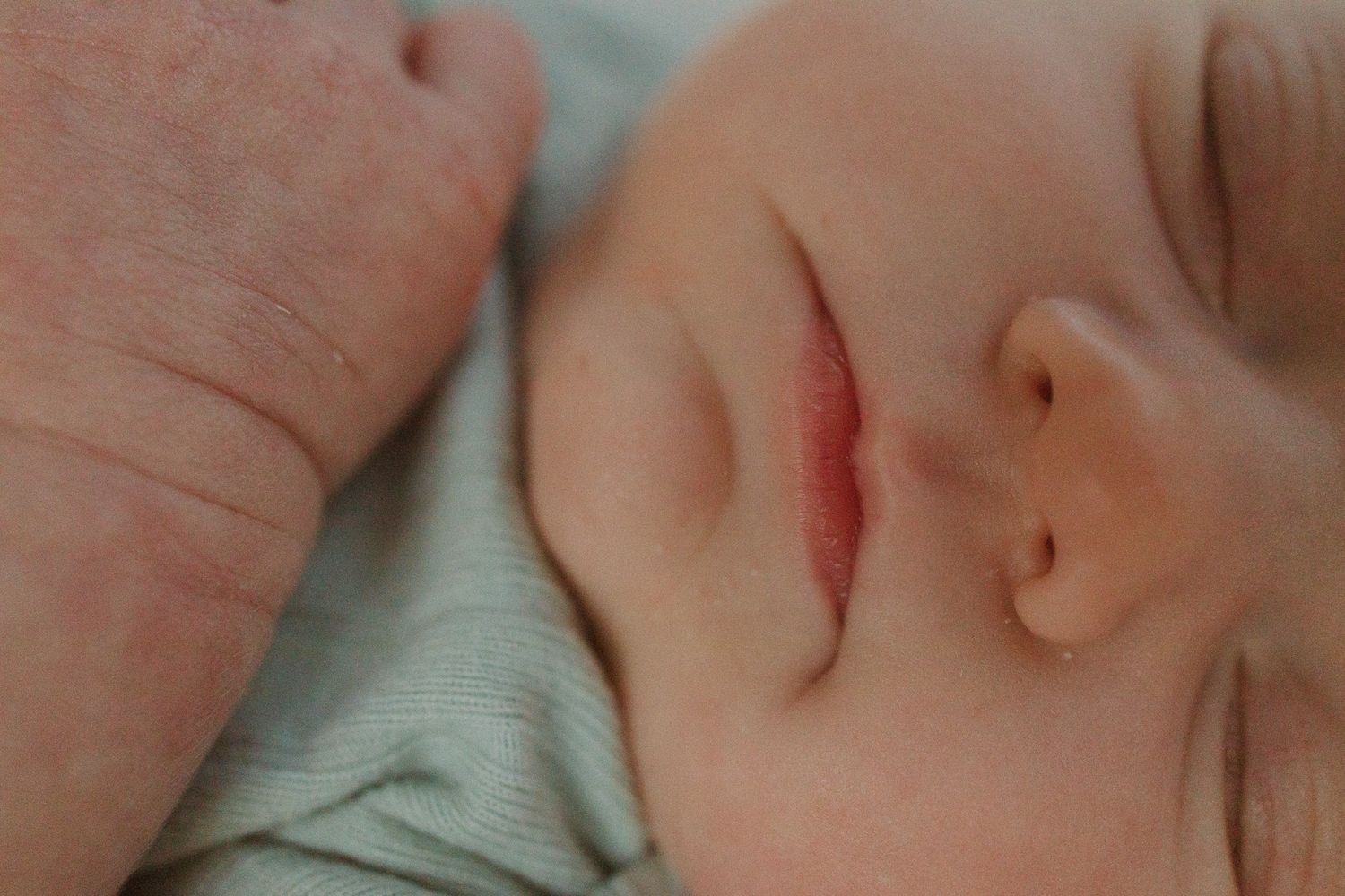 A collage of baby feet in soft lighting shows delicate toes and gentle details against a light background.