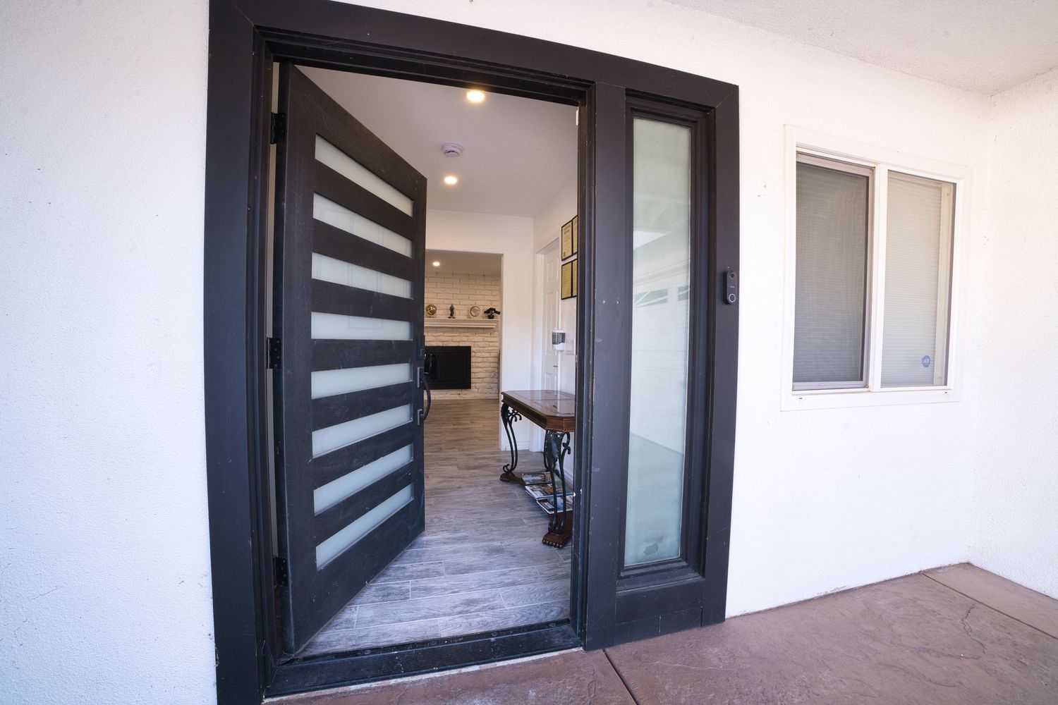 front door entryway of 1st Care Facility, home based RCFE, residential care facility for elderly in Highland, CA