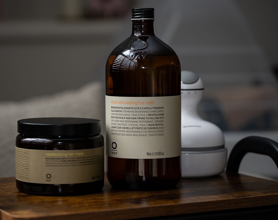 Close up product shot of hair treatments
