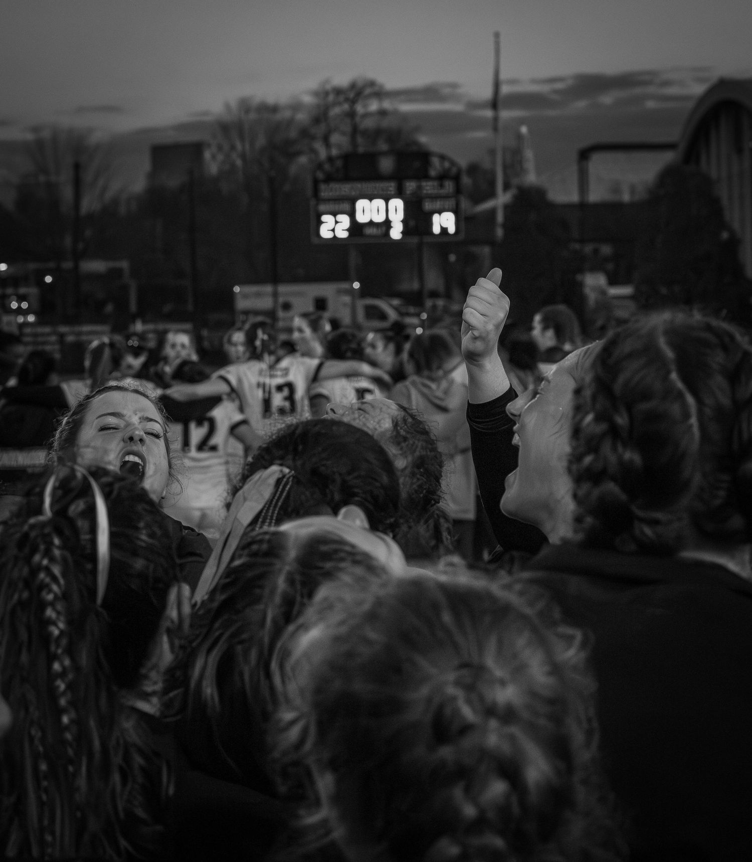 live action women's rugby match