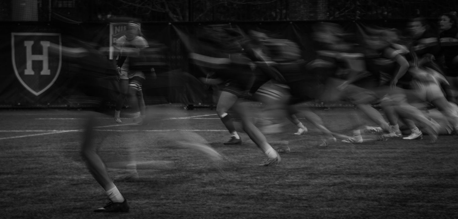 live action women's rugby match