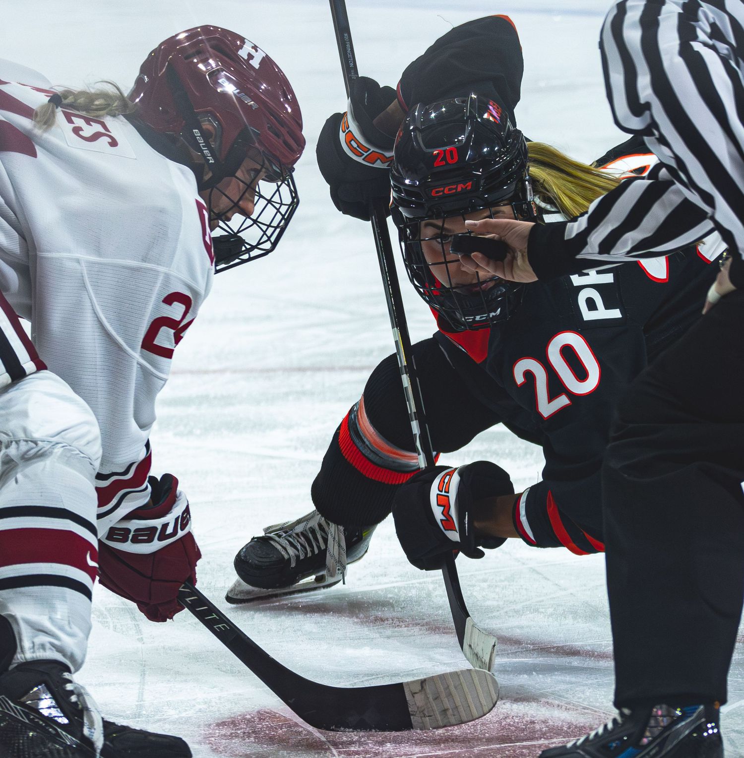 live action women's ice hockey shoot