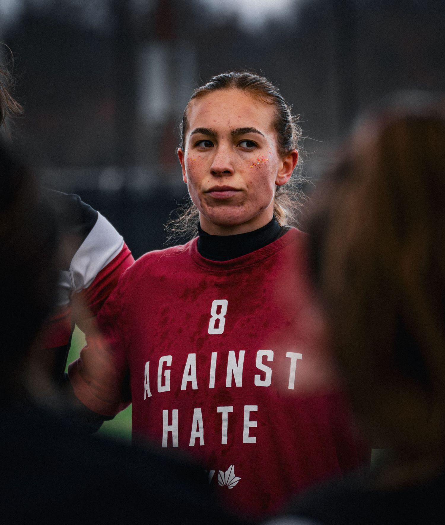 live action women's rugby match