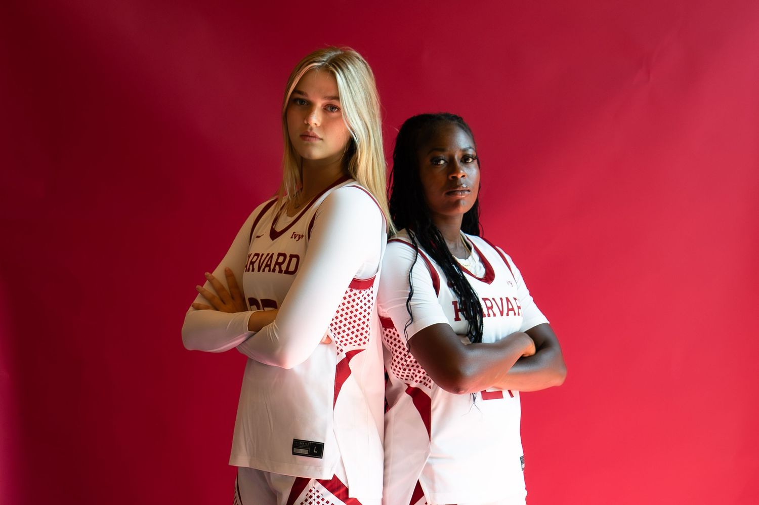 dramatic high-contrast media day for women's basketball recruit.