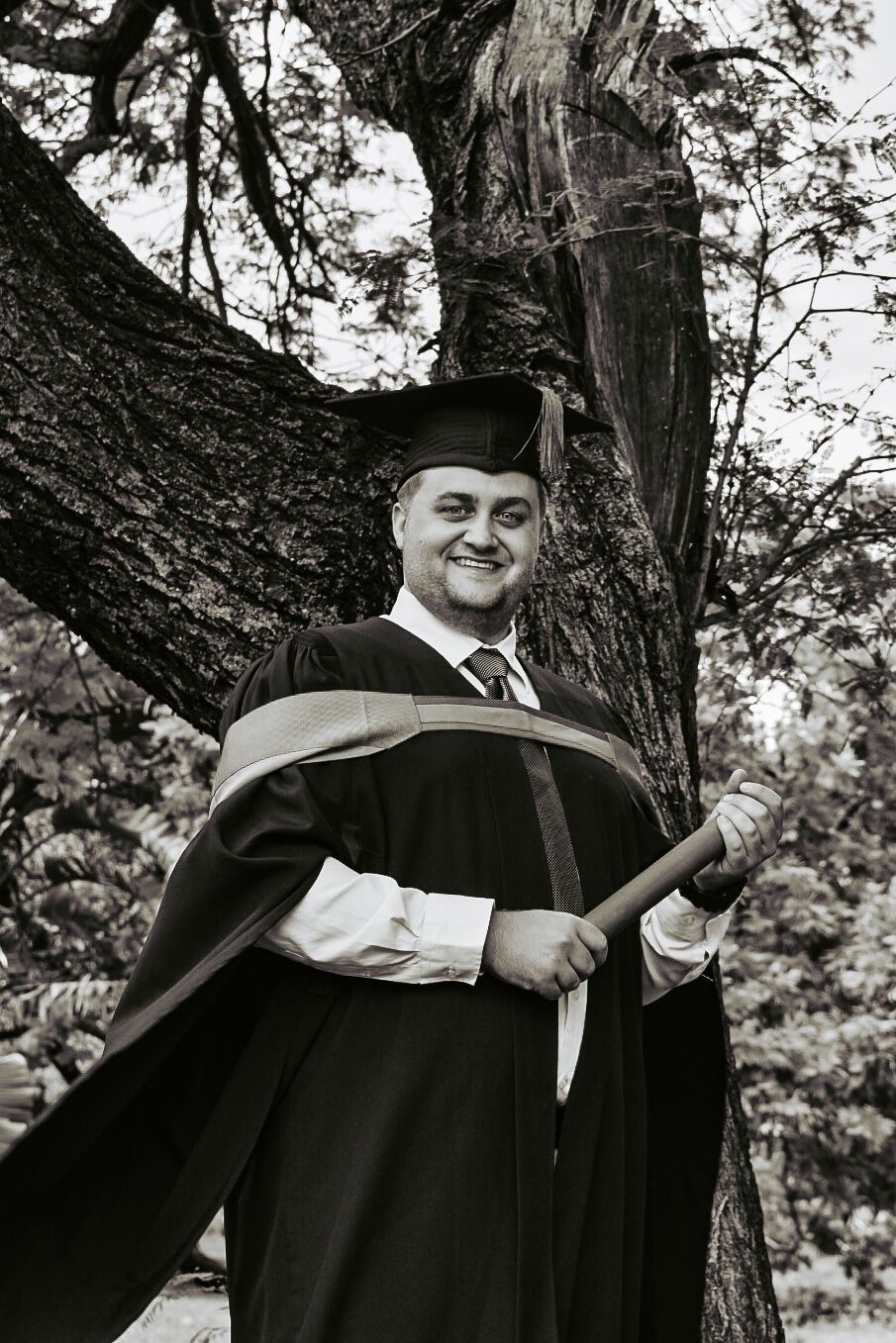 Celebrating being the first of the family to graduate university in Pretoria, South Africa.