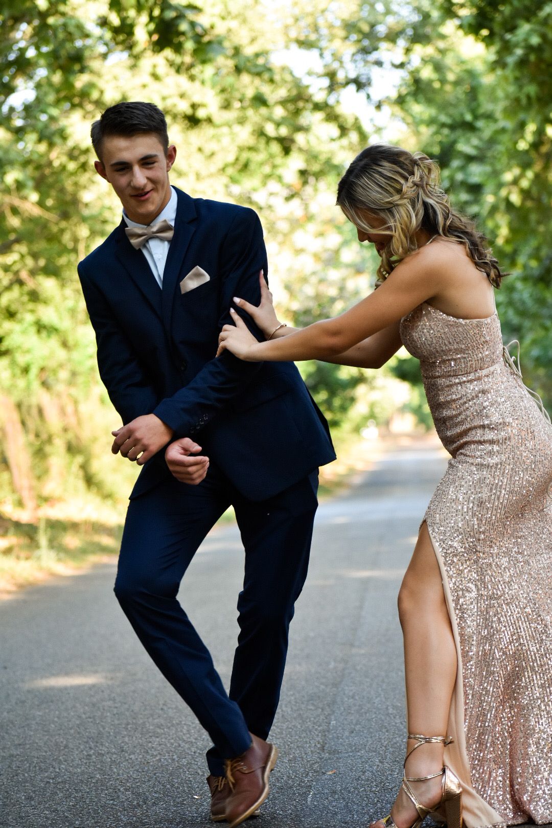 Candid photograph between friends for a matric farewell school dance in Pretoria, South Africa.