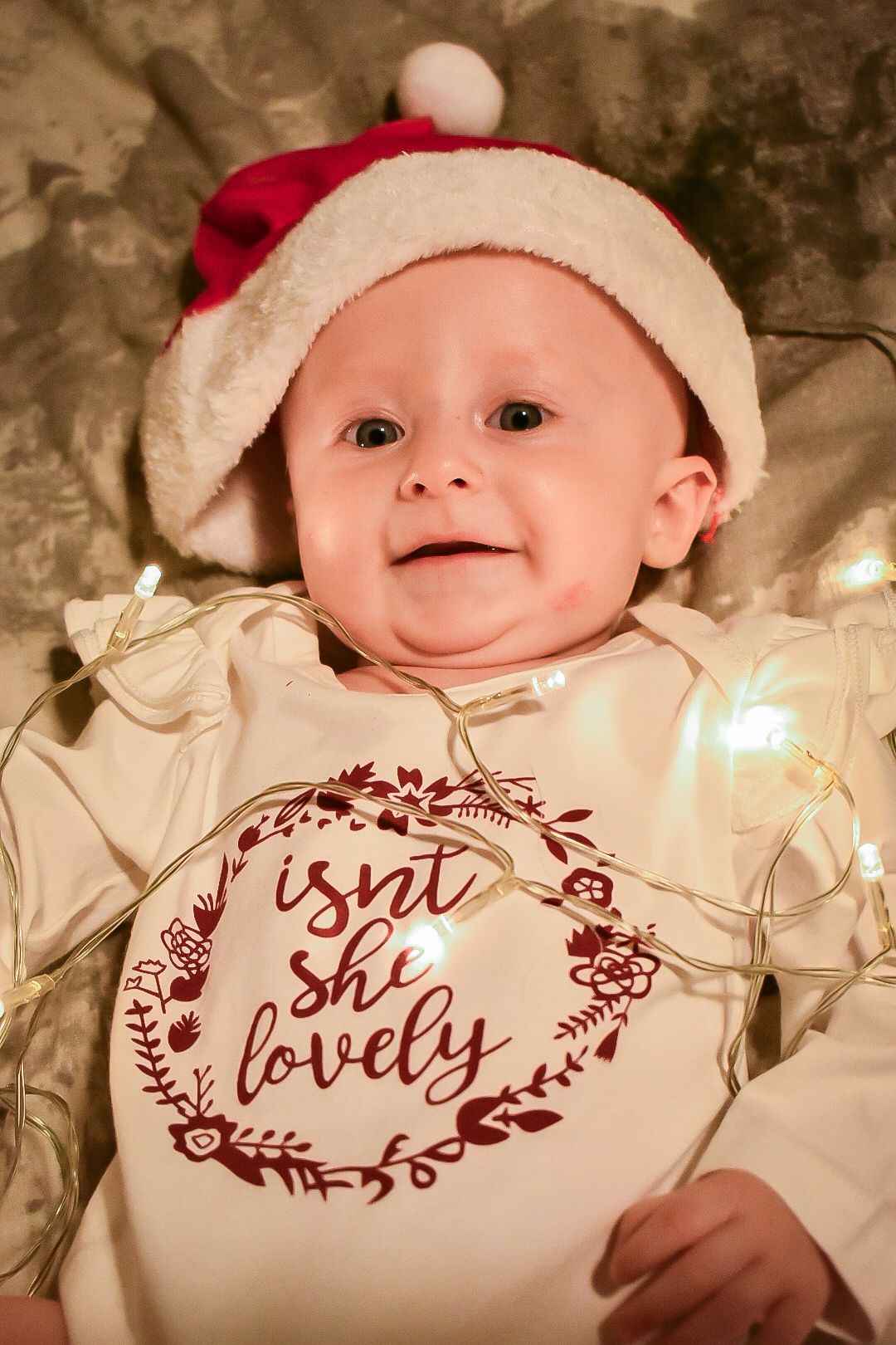 Baby's first Christmas photoshoot.
