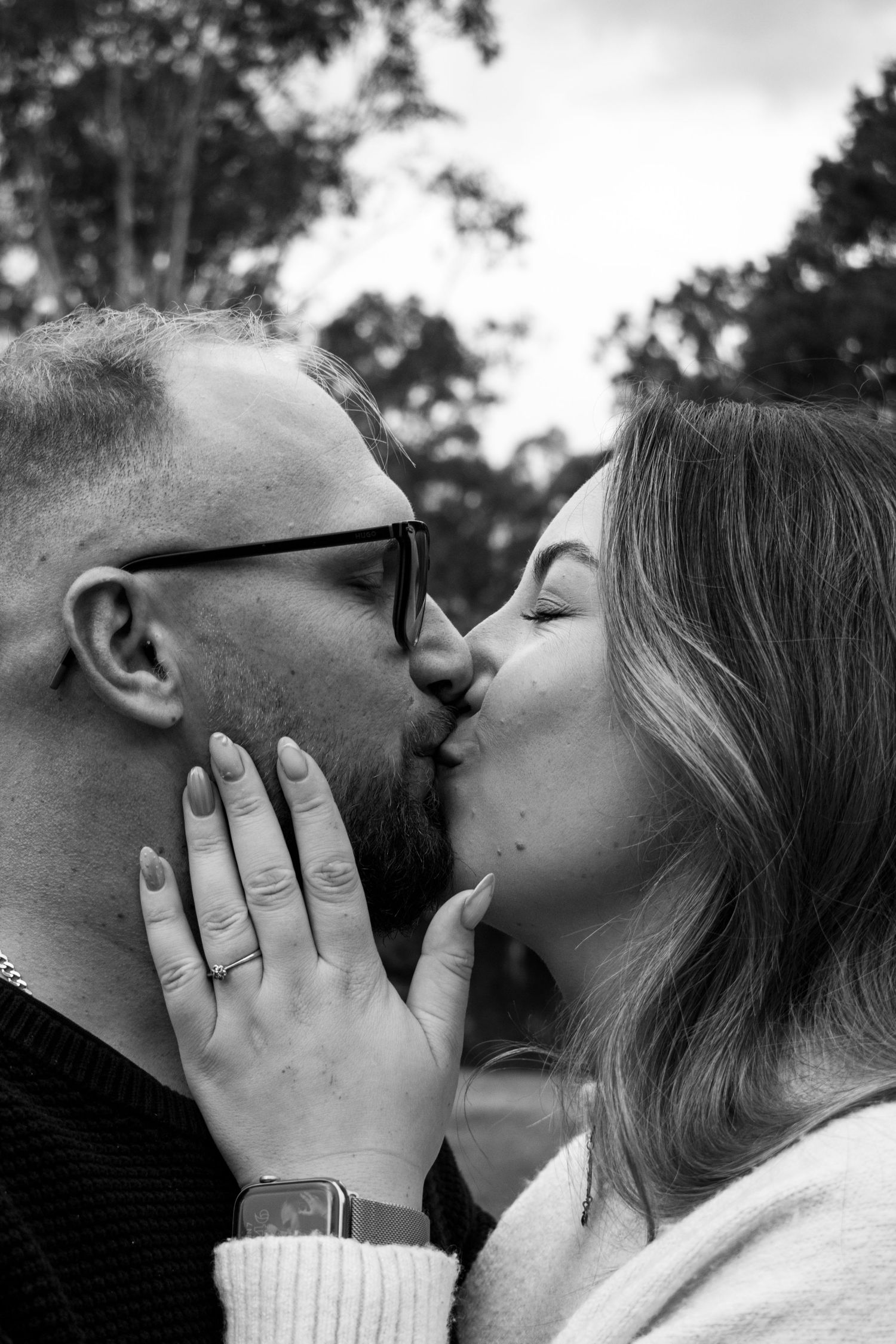 Couple celebrating their engagement in Brisbane.