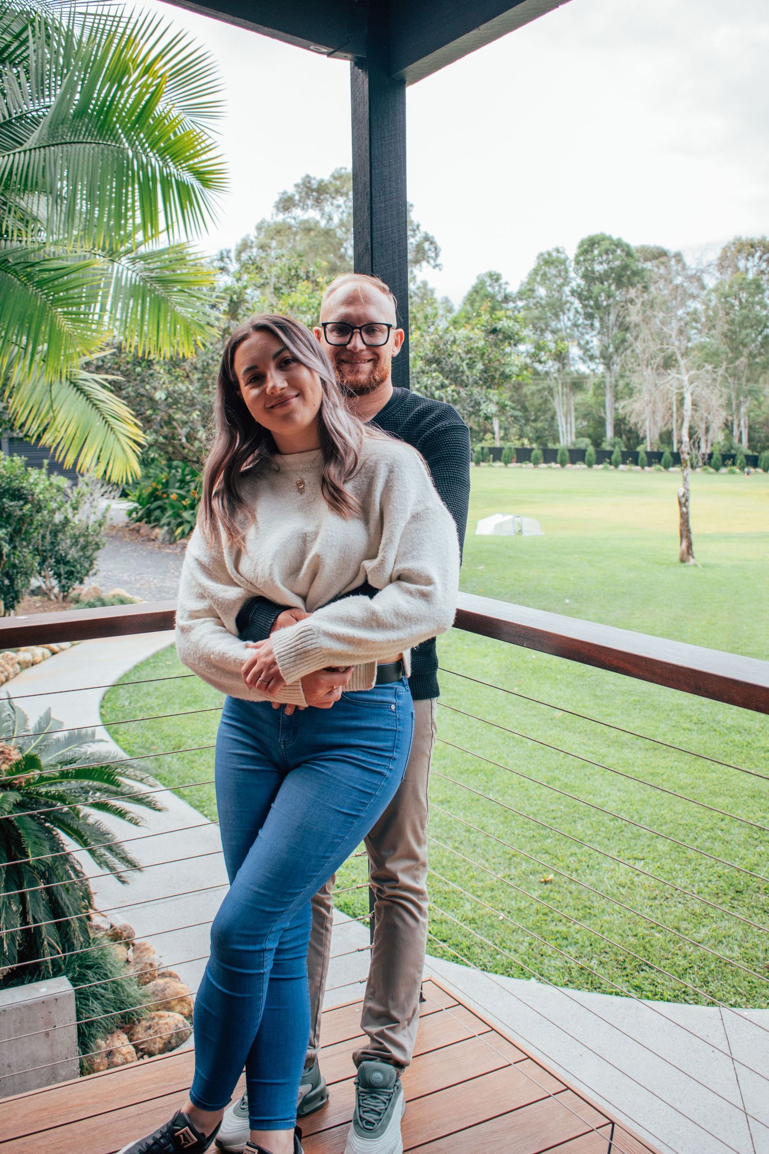 Couple celebrating their engagement in Brisbane.