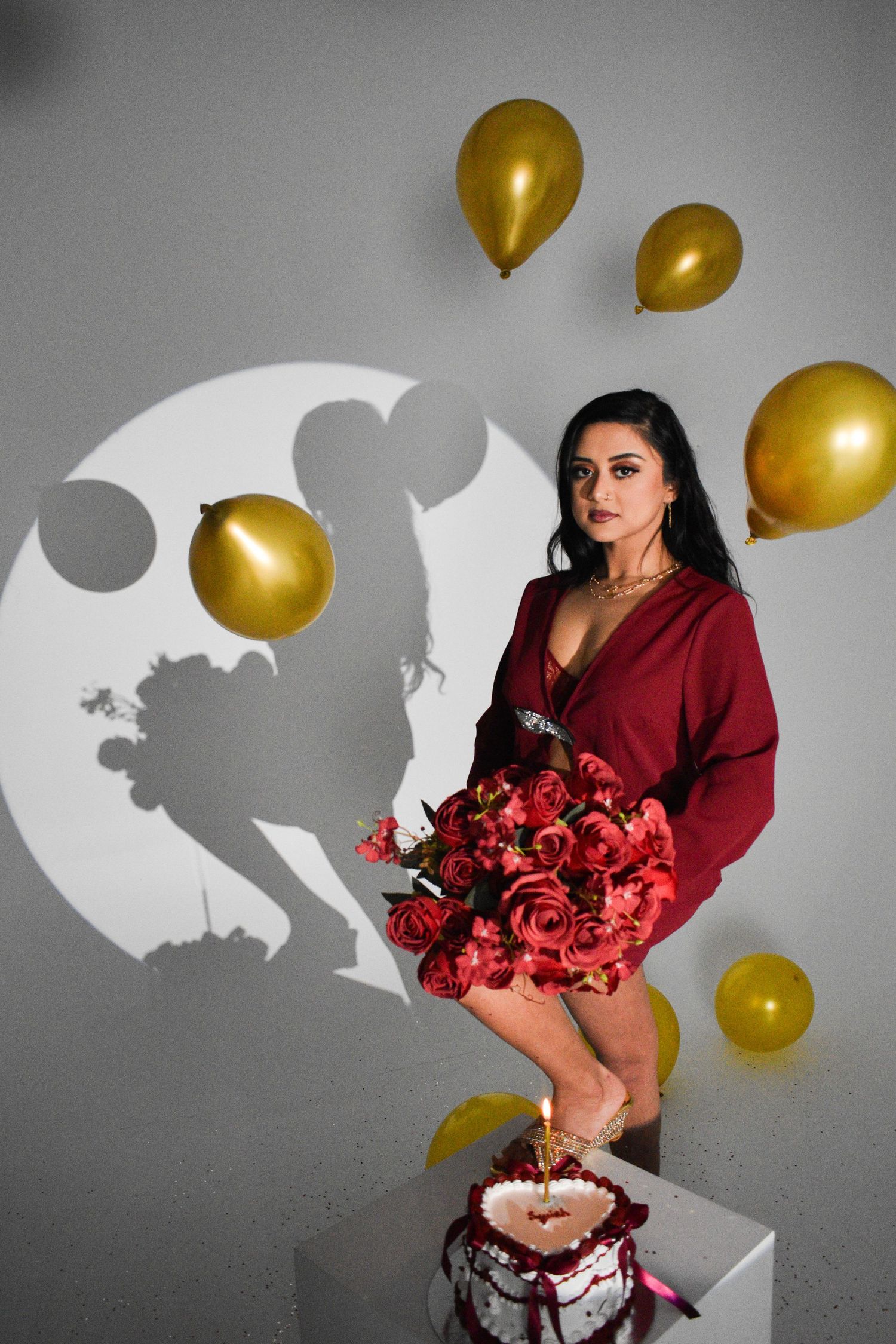 Birthday studio session with a celebrations photographer.