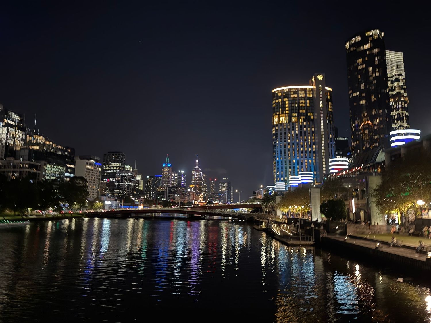 Exploring Melbourne at night in Australia.