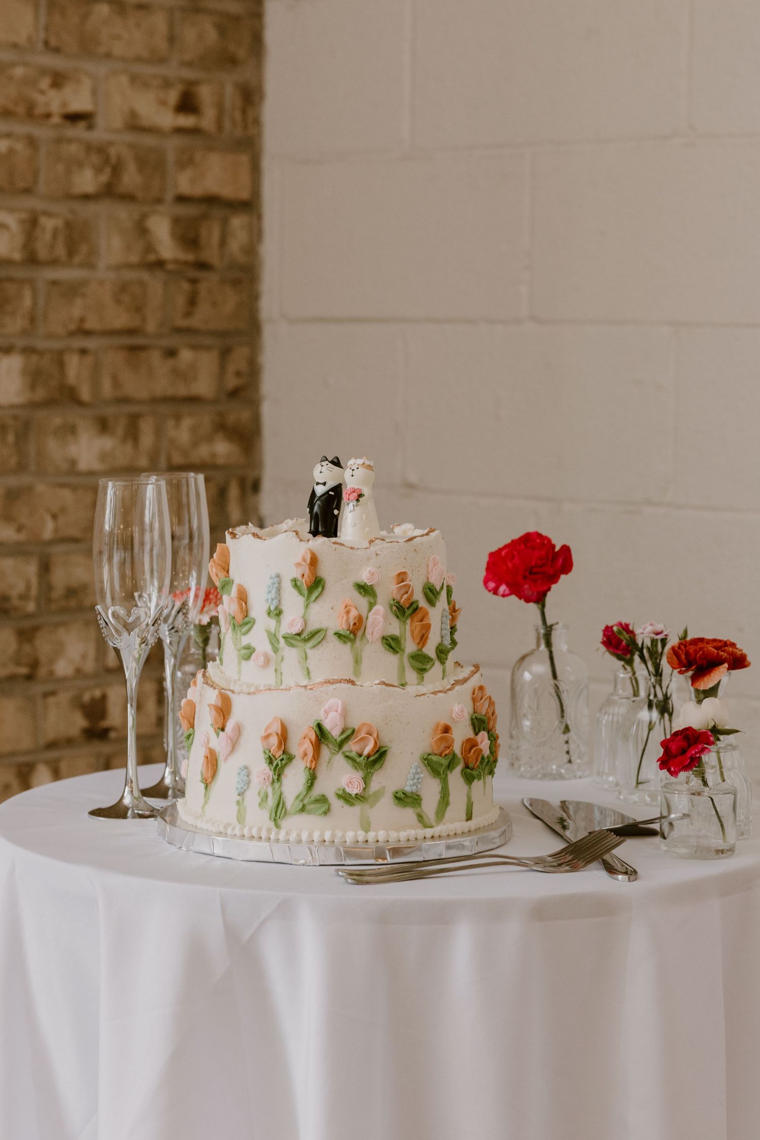 wedding cake with florals