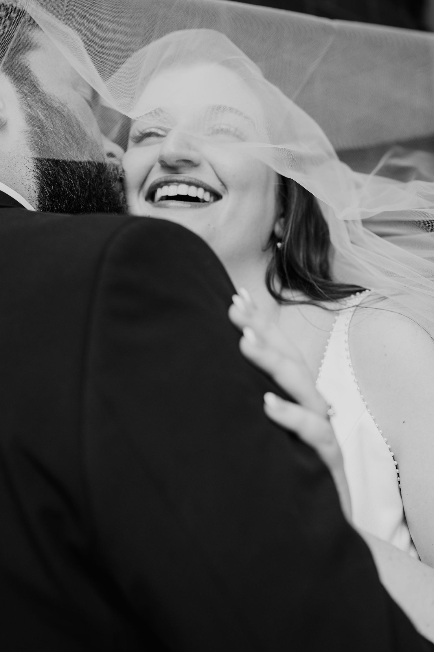 black and white photo of couple